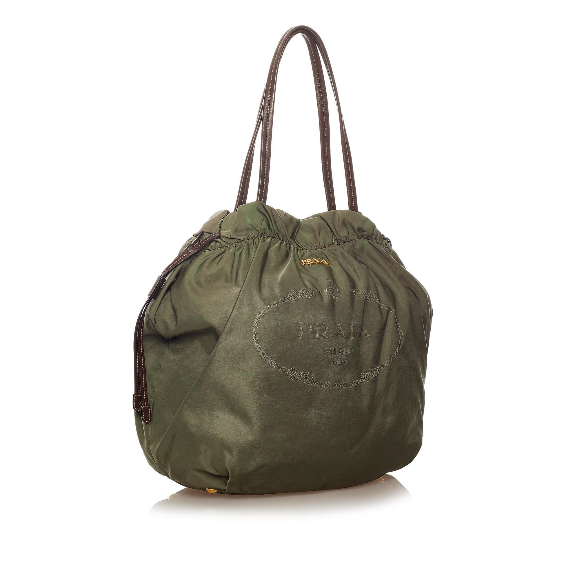 Prada Tessuto Drawstring Tote Bag Shg Logo Bag Shg 27606