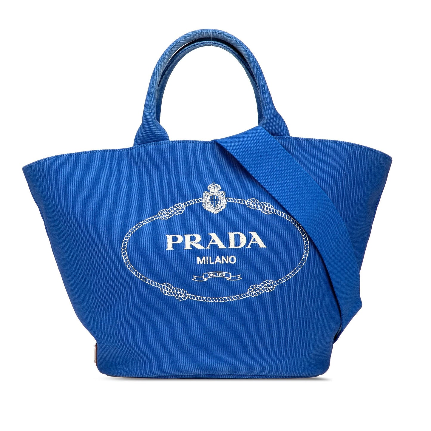 Prada Canapa Convertible Shopping Tote Canvas Medium Logo Tote Bag