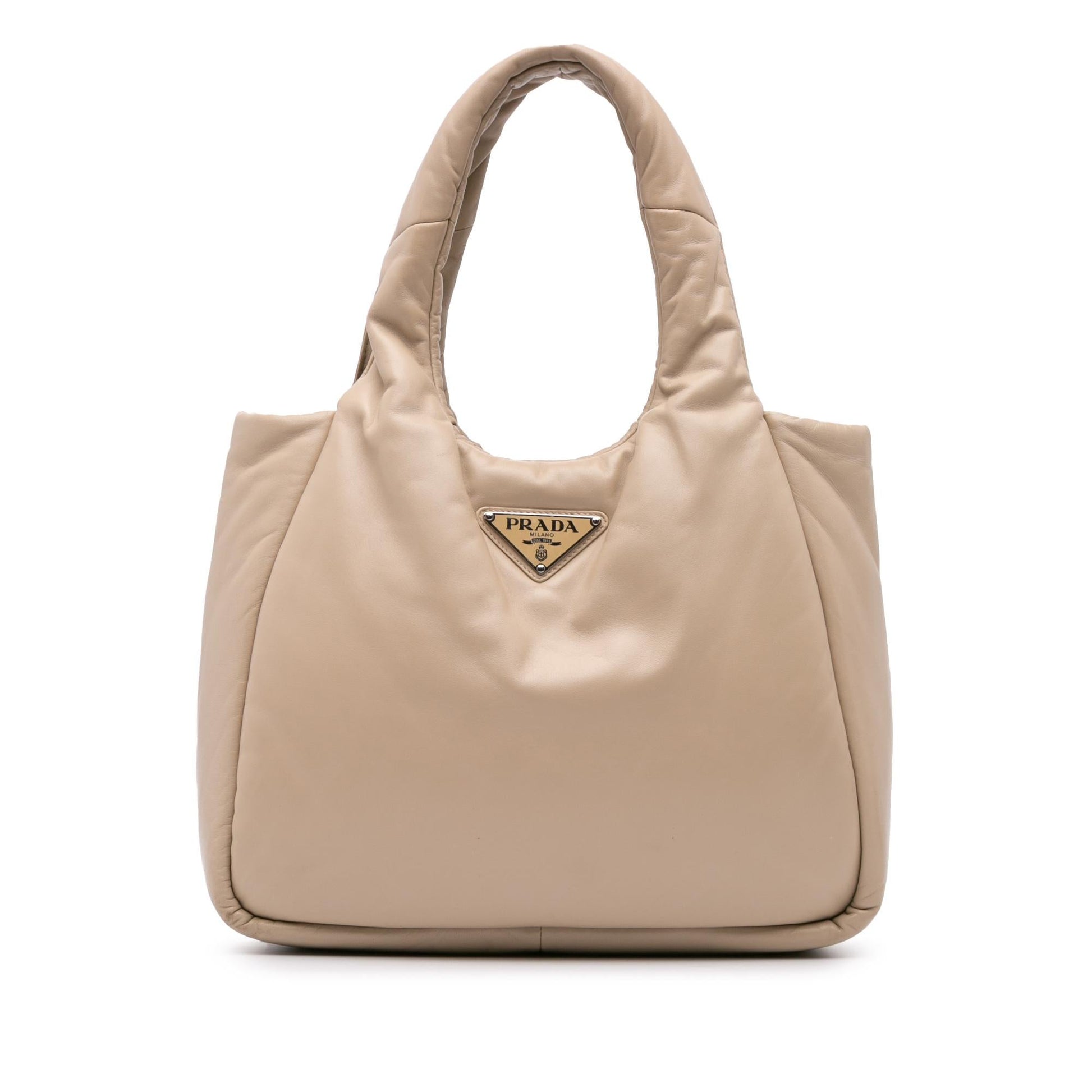 Prada Nappa Soft Padded Double Handled Bag Medium Satchel Bag