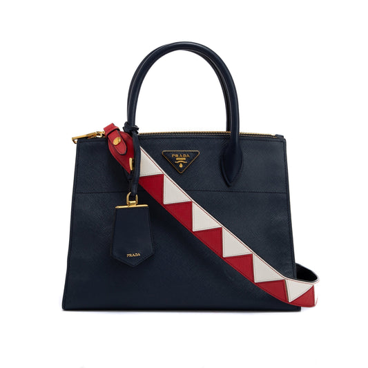Prada Saffiano & City Calf Paradigme Tote Handbag Leather Medium Tote Bag