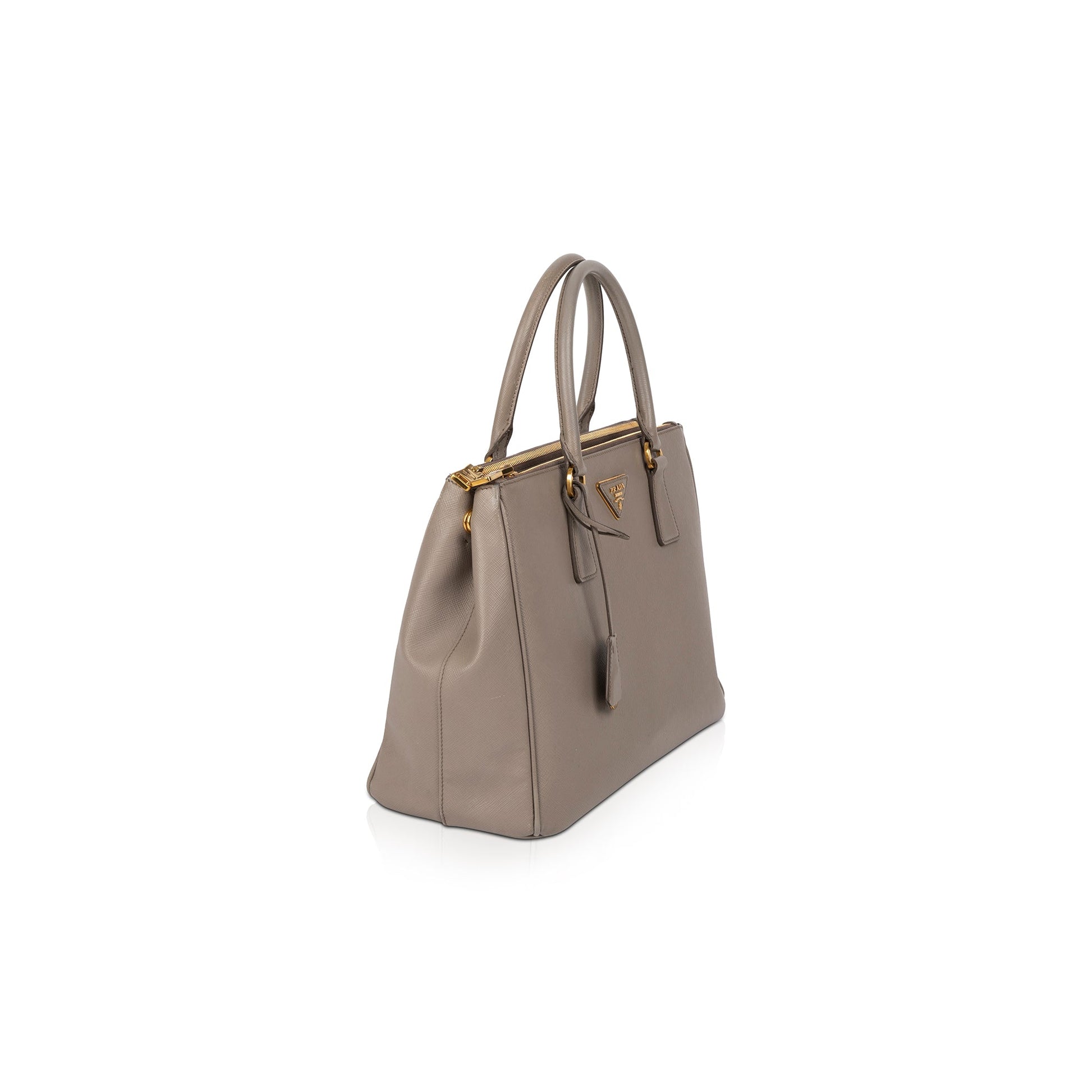 Prada Saffiano Galleria Double Zip Tote Handbag Medium Tote Bag