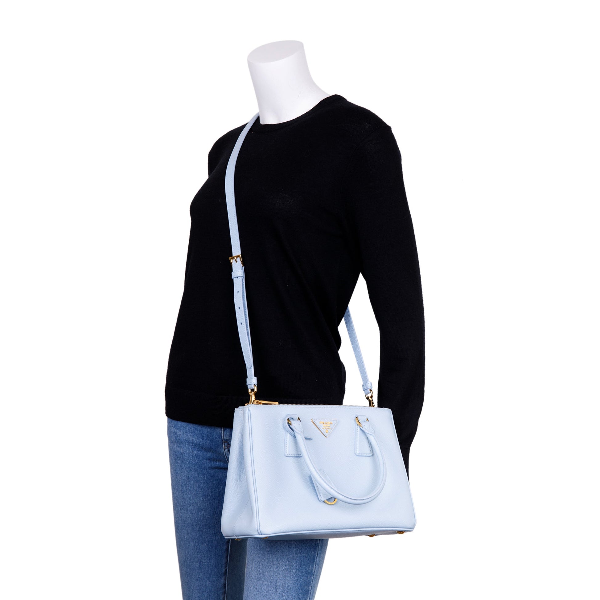 Prada Saffiano Lux Galleria Double Zip Tote Handbag Medium Tote Bag Tote Handbag