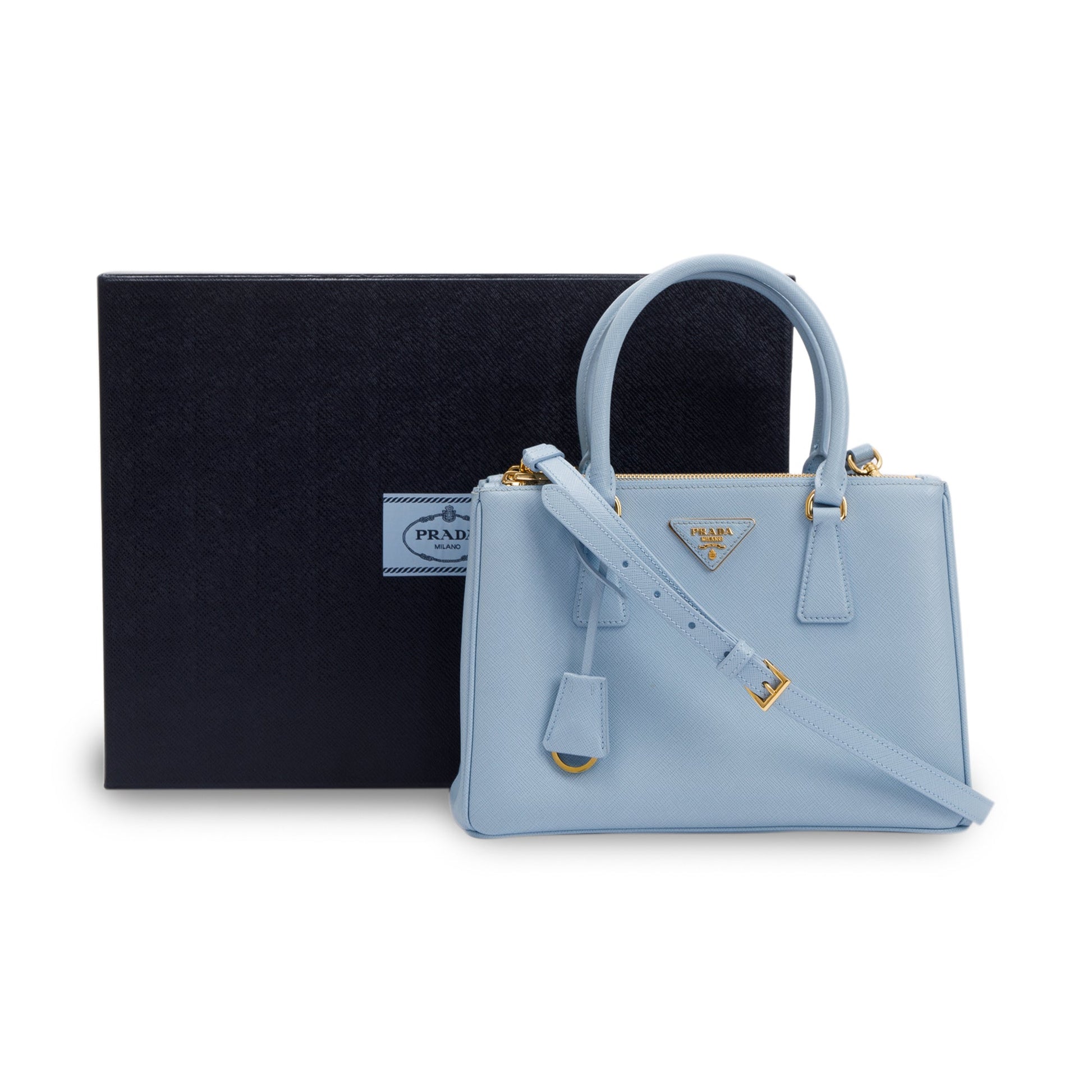 Prada Saffiano Lux Galleria Double Zip Tote Handbag Medium Tote Bag Tote Handbag