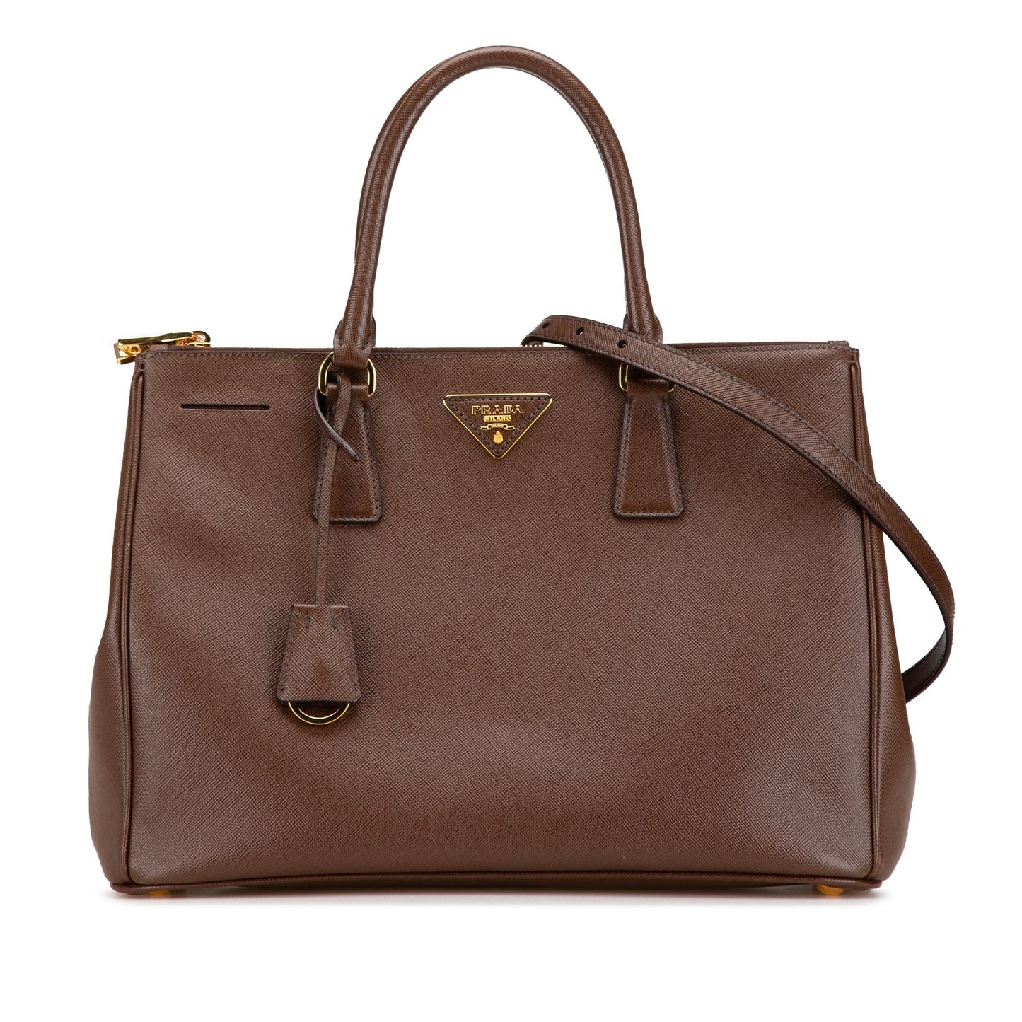Prada Lux Galleria Double Shg Yqoyrj Satchel Bag Saffiano Medium Zip