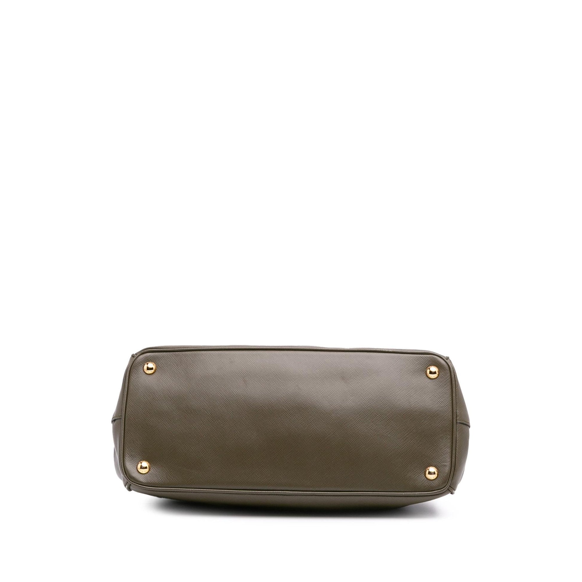 Prada Lux Galleria Double Satchel Bag Saffiano Medium Zip