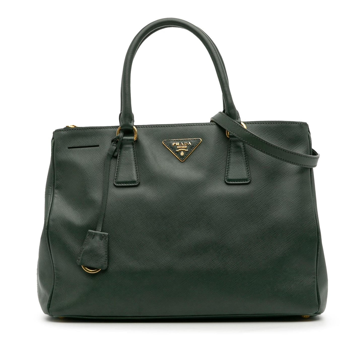 Prada Lux Galleria Double Satchel Bag Saffiano Medium Zip Double Zip 1