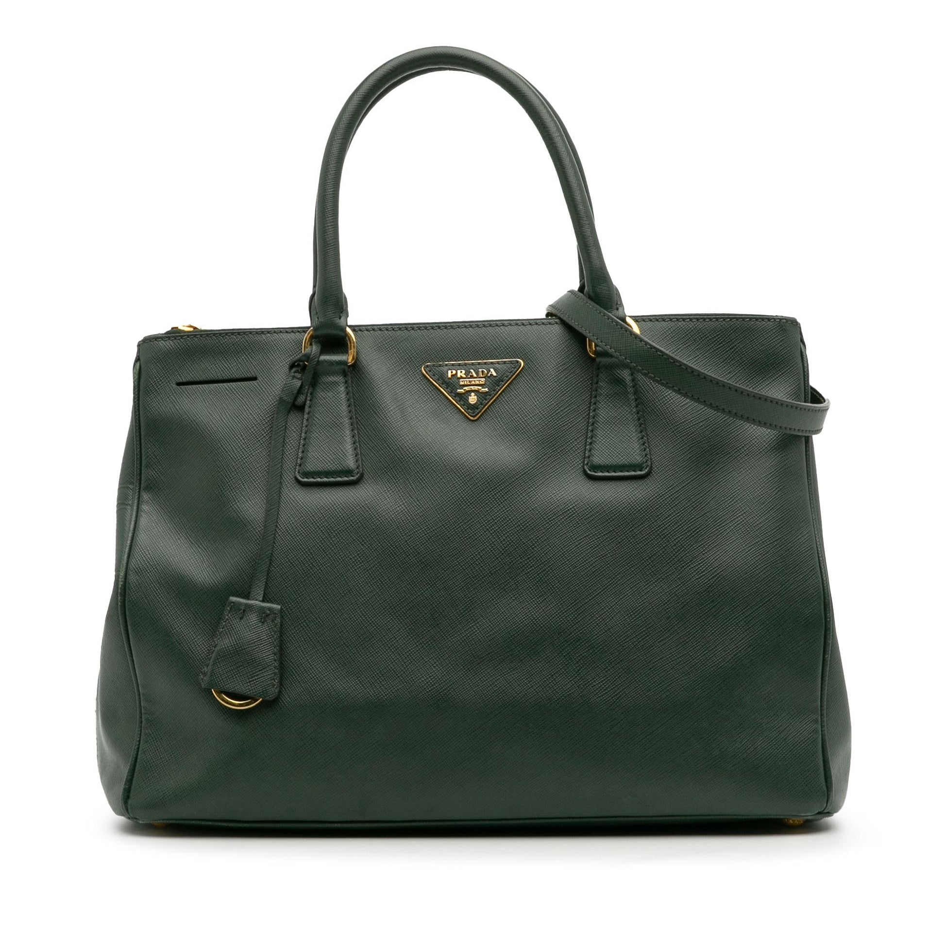 Prada Lux Galleria Double Satchel Bag Saffiano Medium Zip Double Zip 1