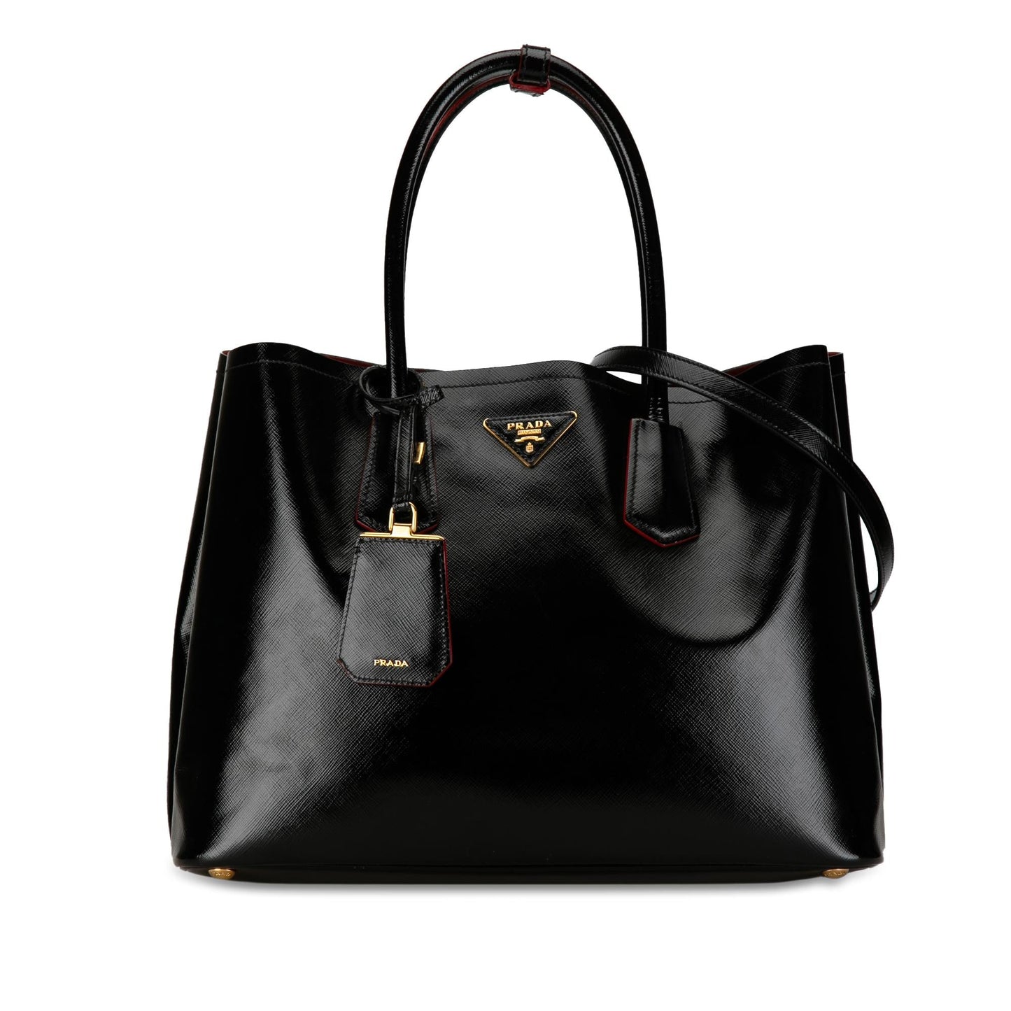 Prada Vernice Double Satchel Shg Vftu3R Saffiano Medium Satchel Bag