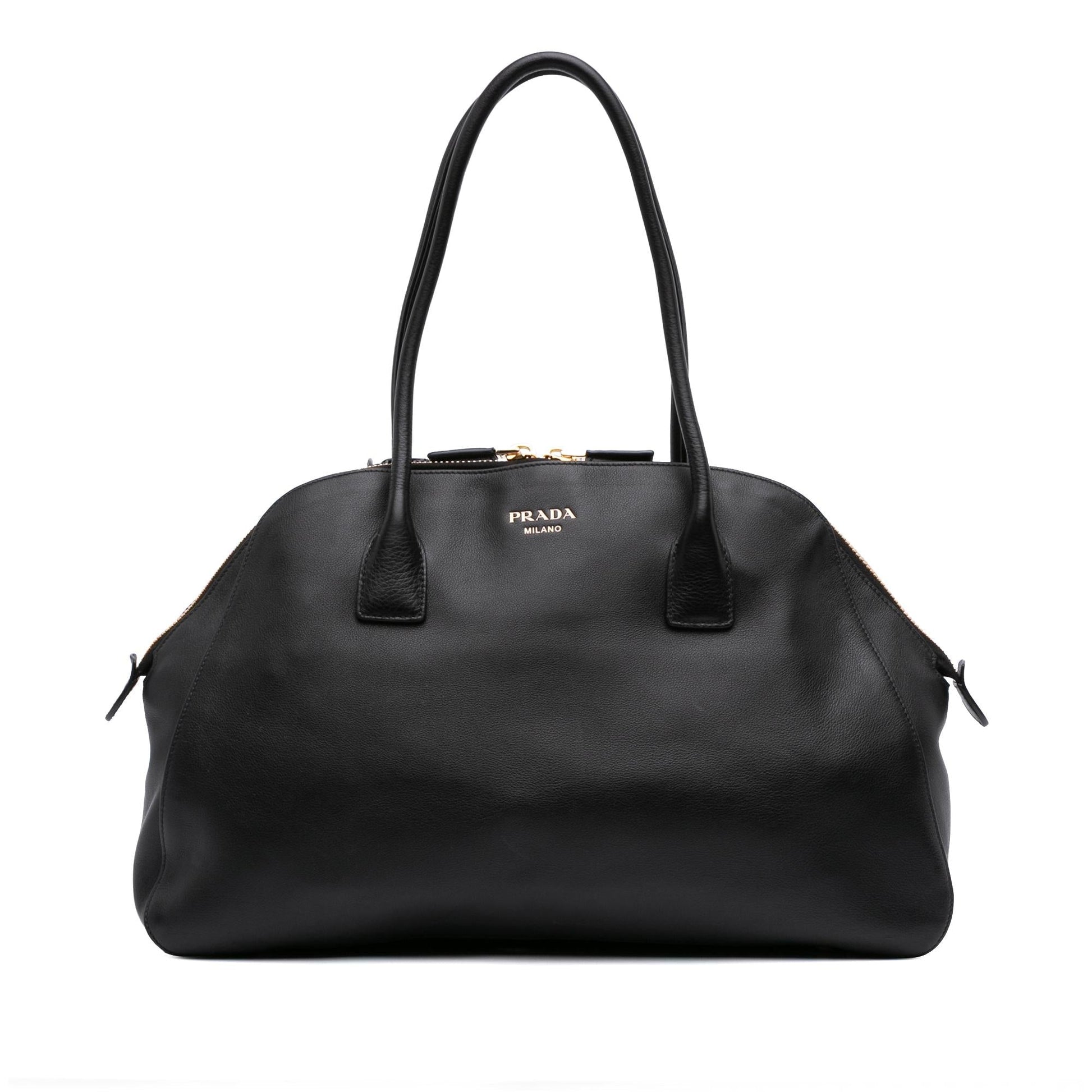 Prada Soft Grain Shopping Bag Leather Medium Satchel Bag