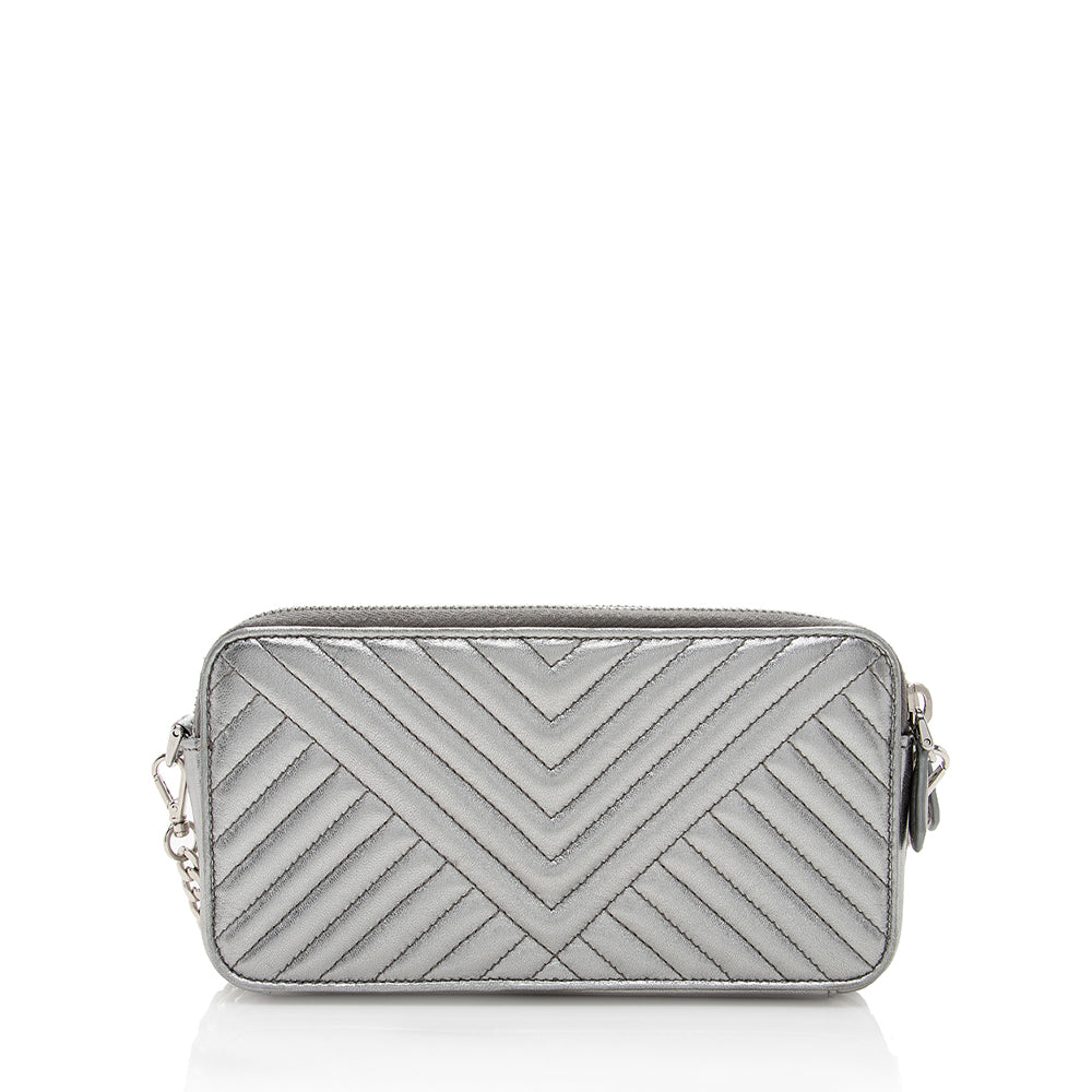 Prada Metallic Diagramme Shoulder Bag Shf Leather Mini