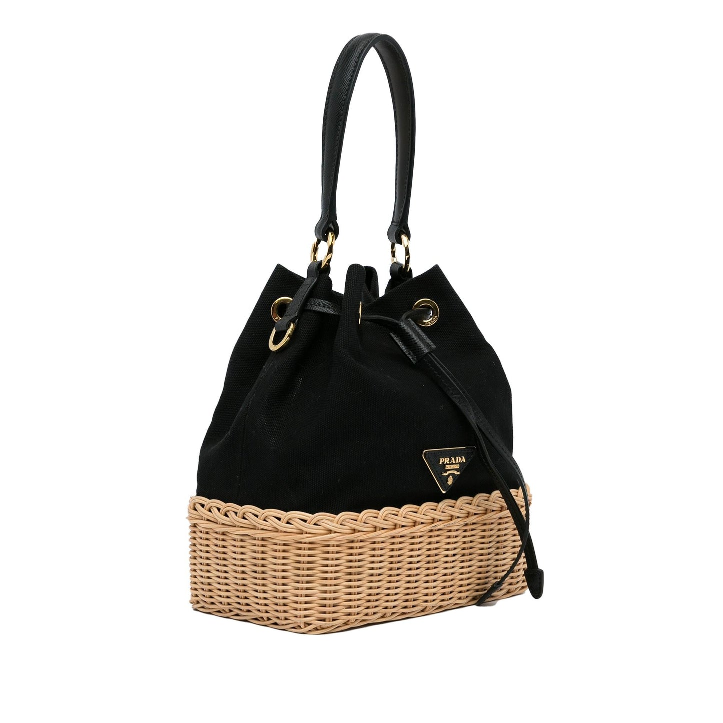 Prada Midollino And Canapa Bag Shg Wkjd4H Bucket Shoulder Bag