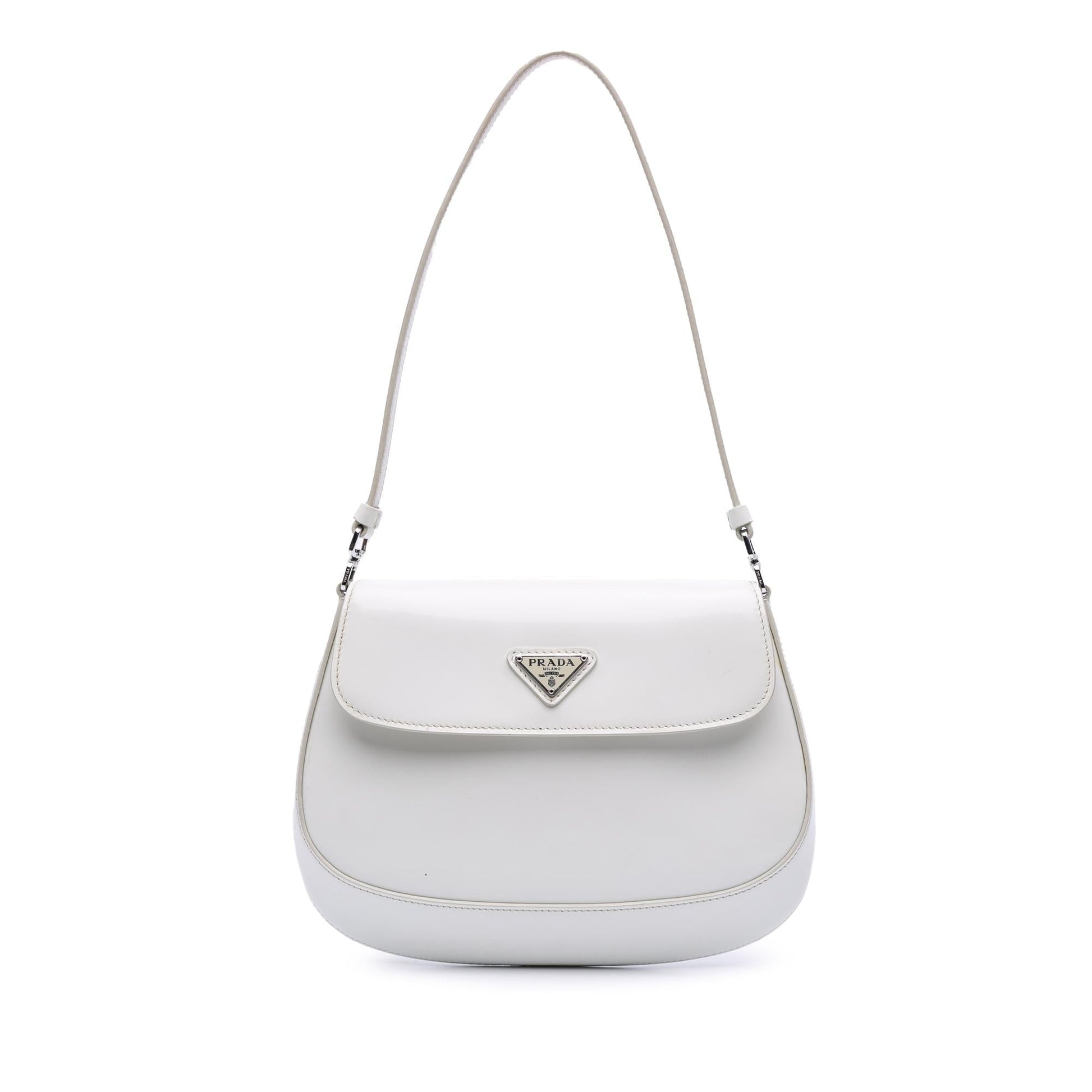 Prada Brushed Cleo Bag Leather Mini Crossbody Bag