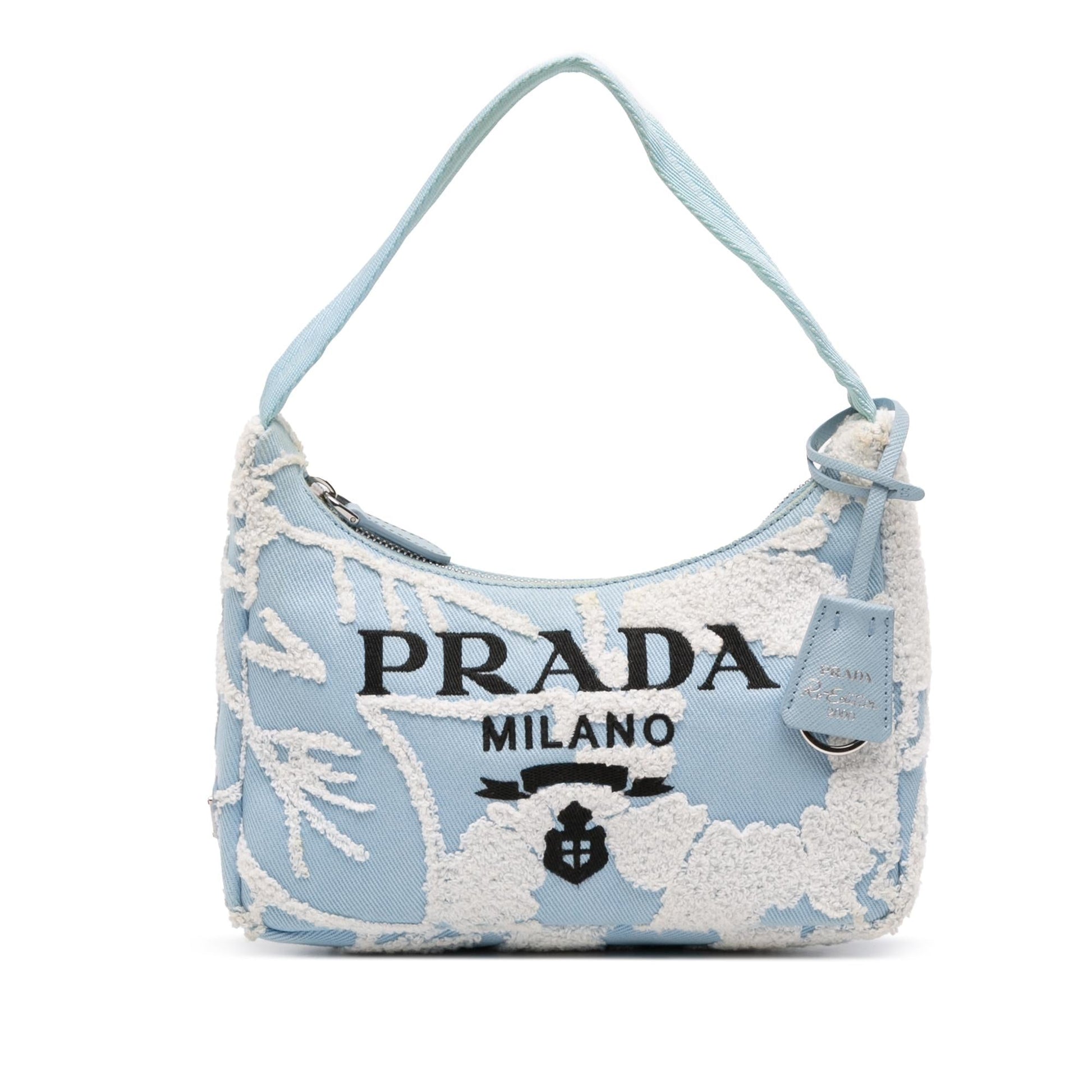 Prada Drill Re Edition Shoulder Bag Mini Embroidered