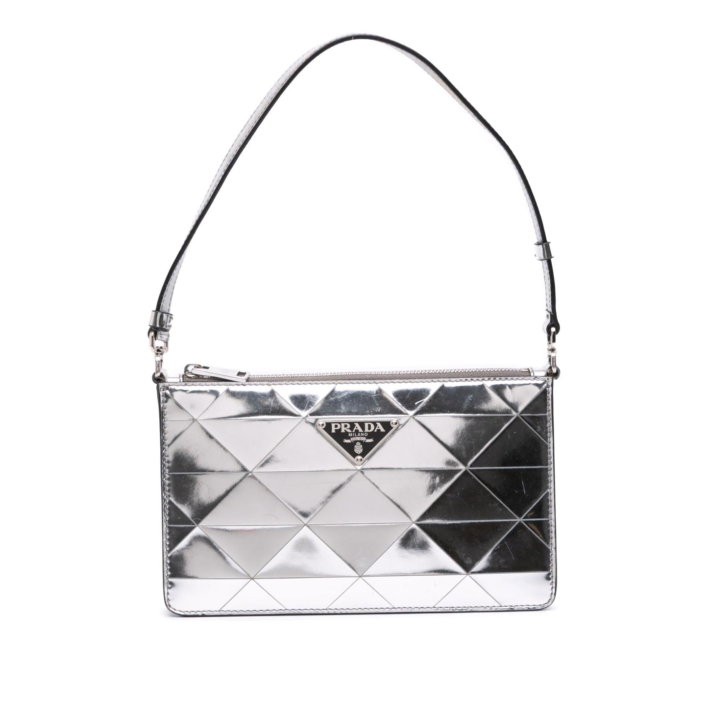 Prada Metallic Spazzolato Tria Shoulder Bag Mini
