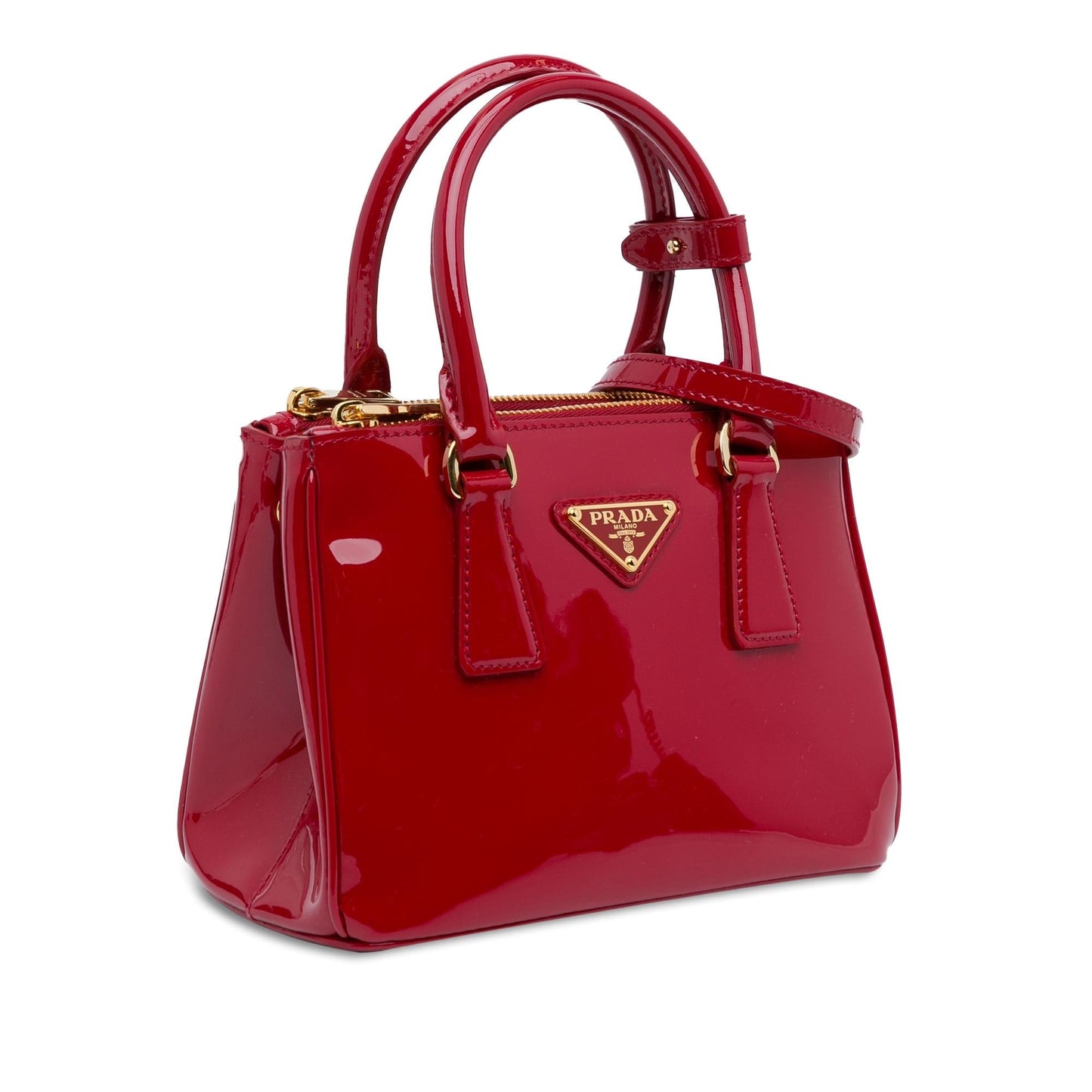 Prada Galleria Double Satchel Shg Prgtu5 Patent Mini Zip Satchel Bag