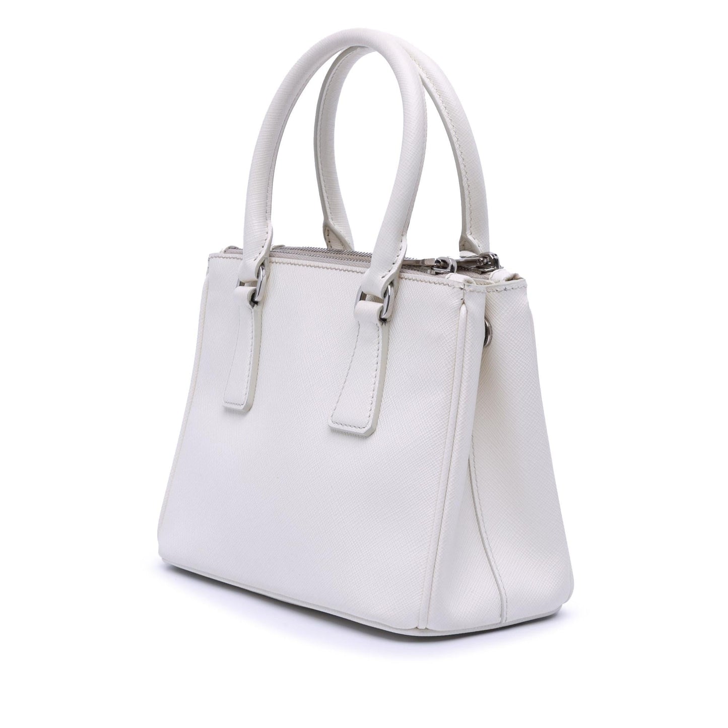 Prada Lux Crystal Embellished Galleria Double Satchel Bag Saffiano Mini Zip Double Zip 1