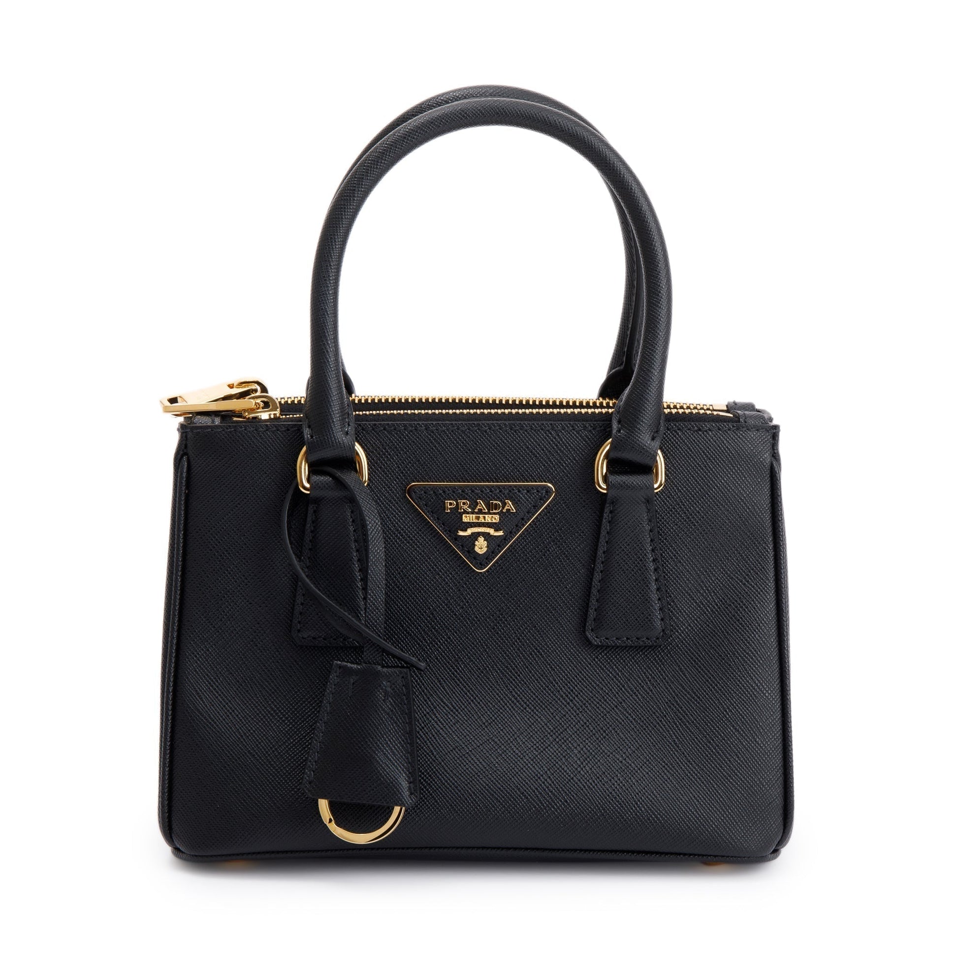 Prada Saffiano Lux Galleria Double Zip Tote Handbag Mini Tote Bag Tote Handbag