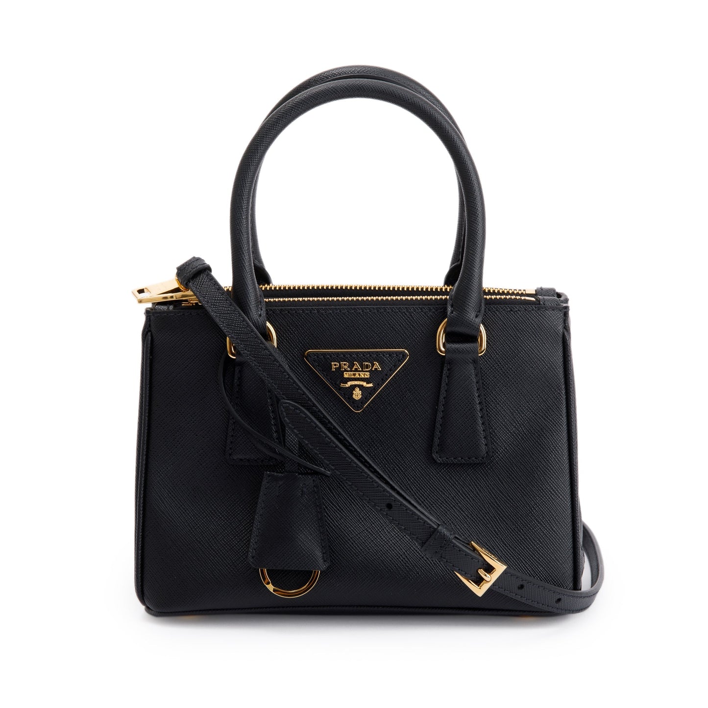 Prada Saffiano Lux Galleria Double Zip Tote Handbag Mini Tote Bag Tote Handbag