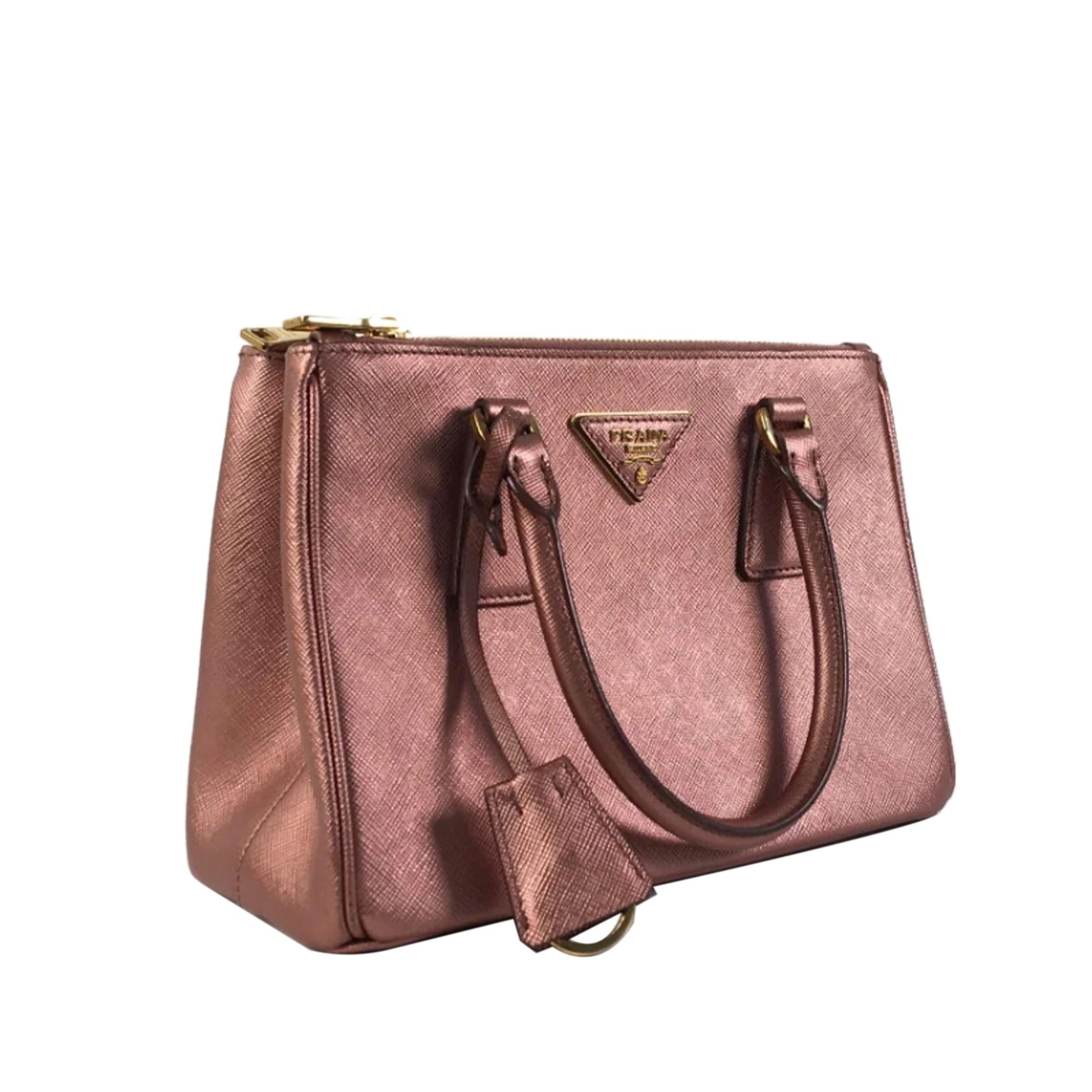 Prada Lux Galleria Double Shg Bscjig Satchel Bag Saffiano Mini Zip