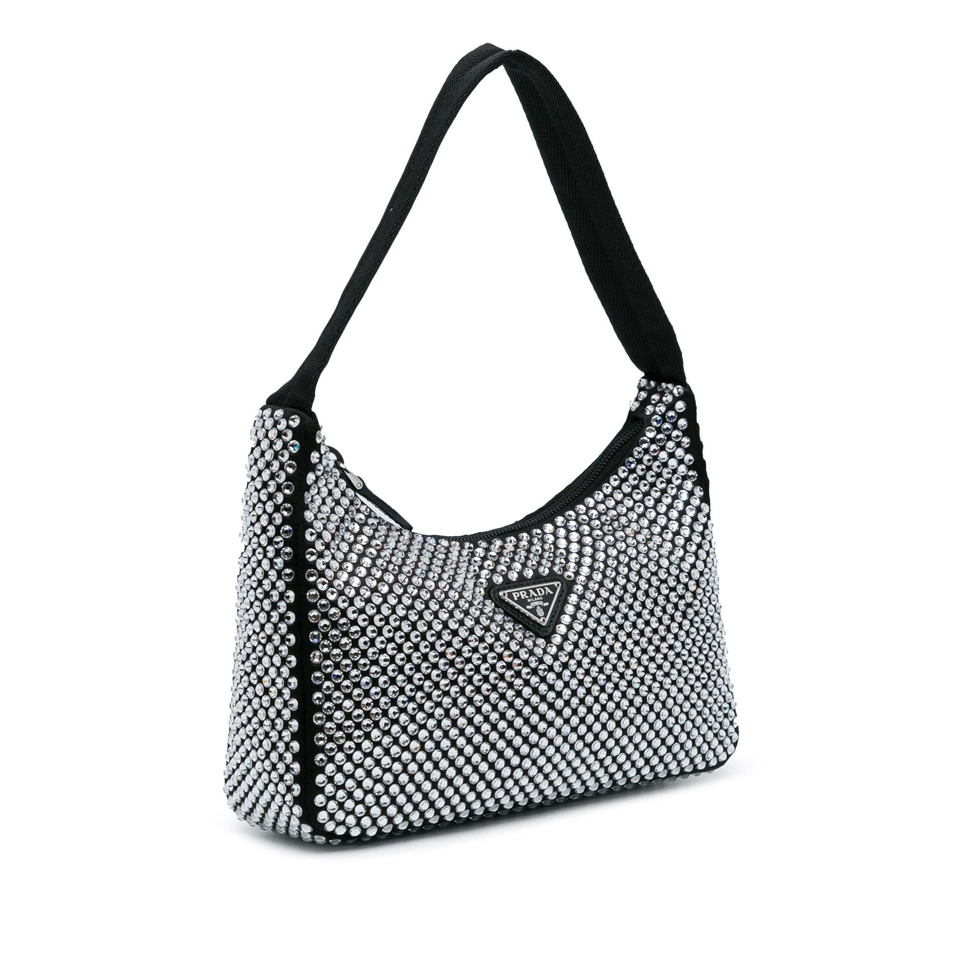 Prada Crystal Re Edition Shoulder Bag Shg K7N60B Satin Mini