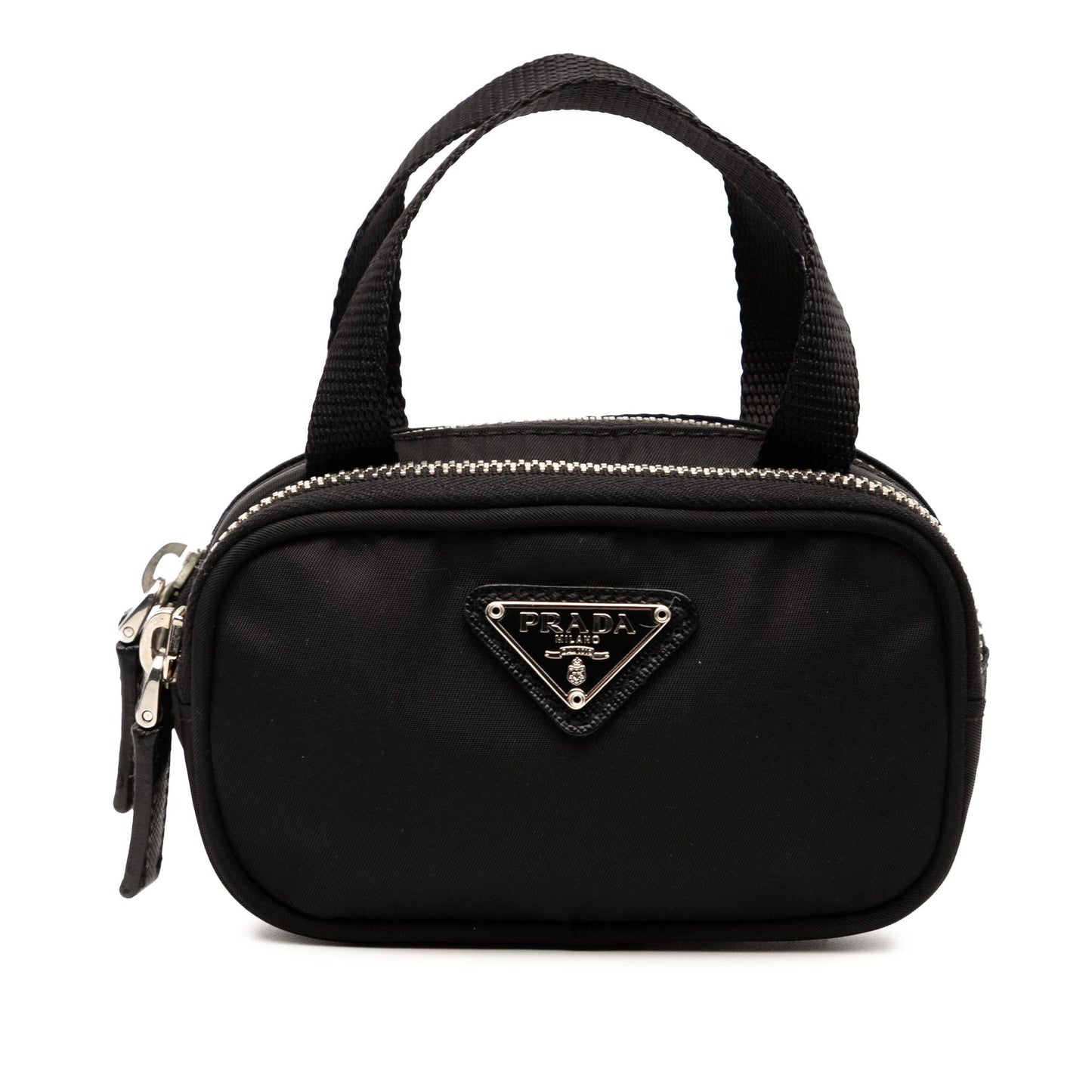 Prada Tessuto Double Handbag Mini Zip Satchel Bag