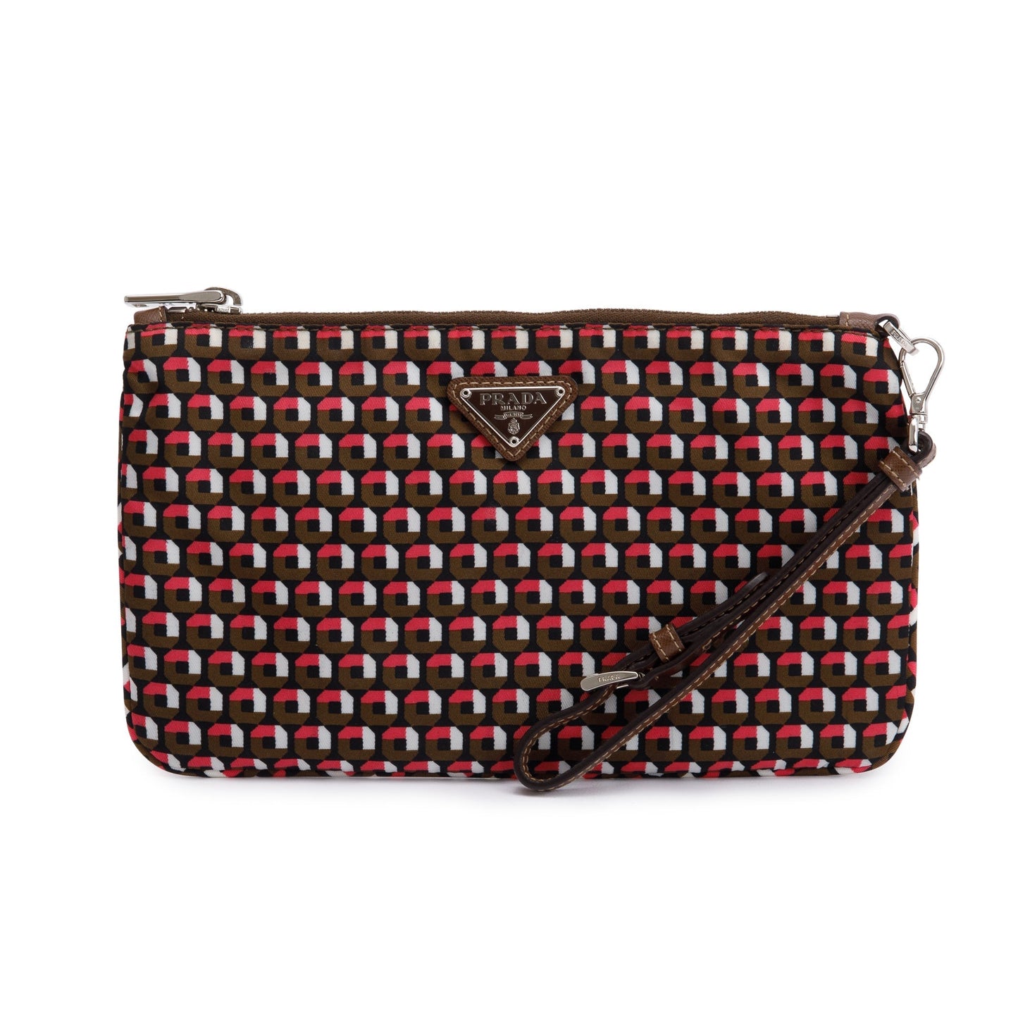 Prada Multicolor Tessuto Stampato Wristlet Handbag Nylon Travel Bag