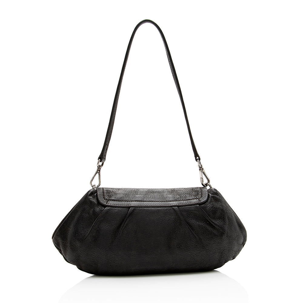 Prada Nappa Embellished Pushlock Shoulder Bag Shf