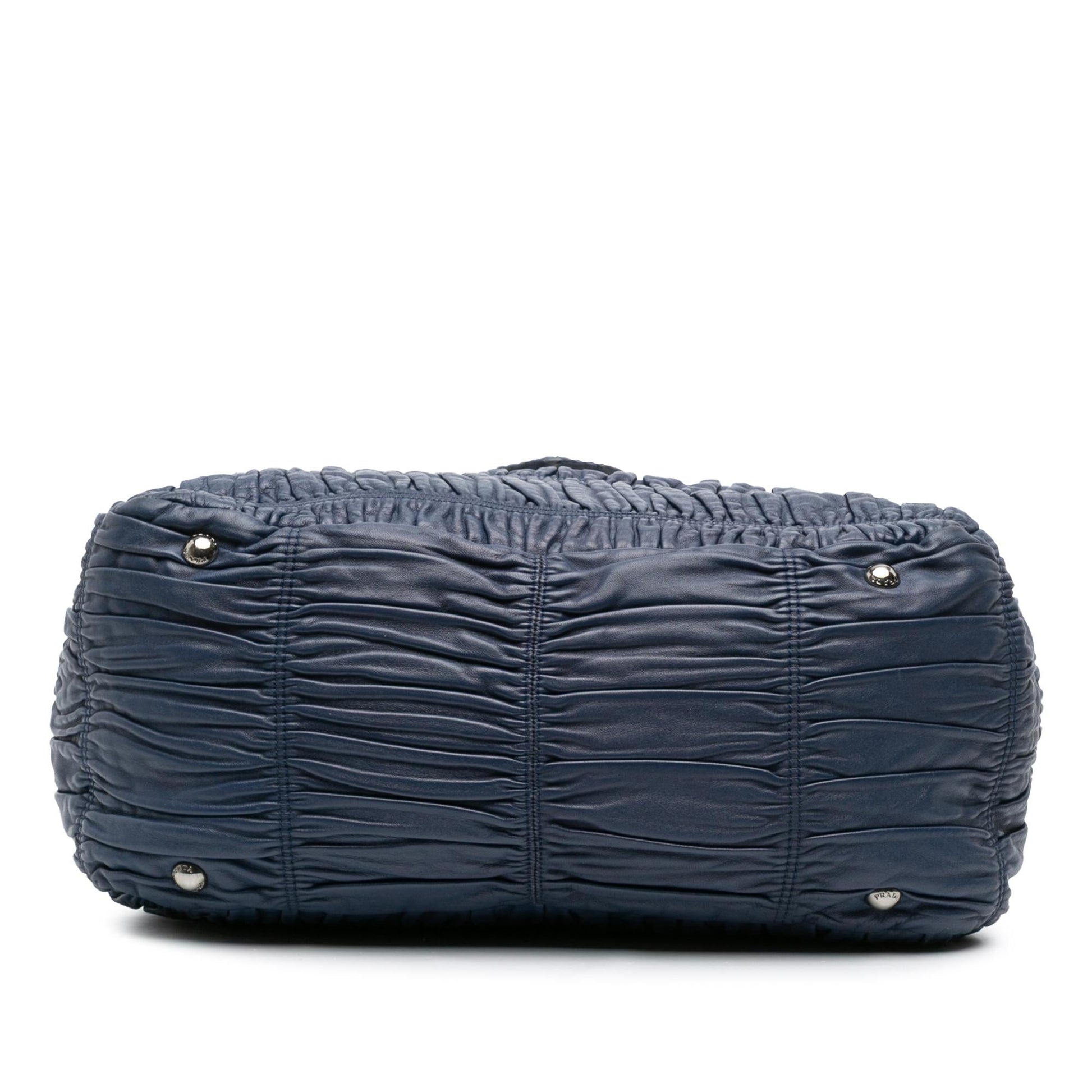 Prada Nappa Gaufre Buckle Strap Shoulder Bag