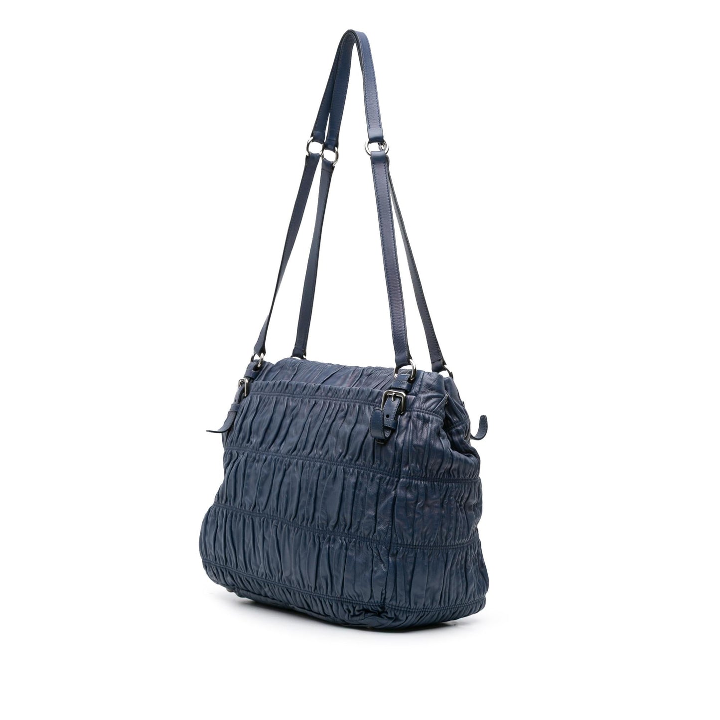 Prada Nappa Gaufre Buckle Strap Shoulder Bag
