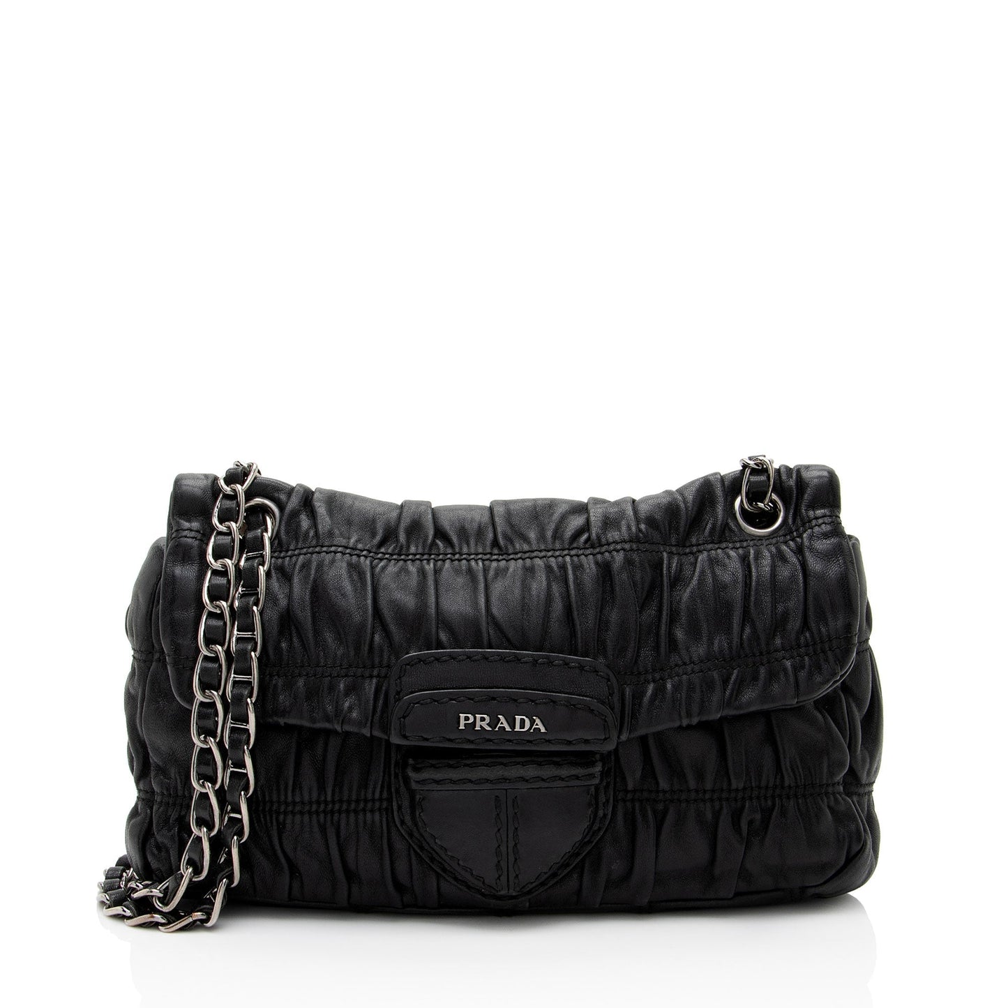 Prada Nappa Gaufre Shoulder Bag Chain