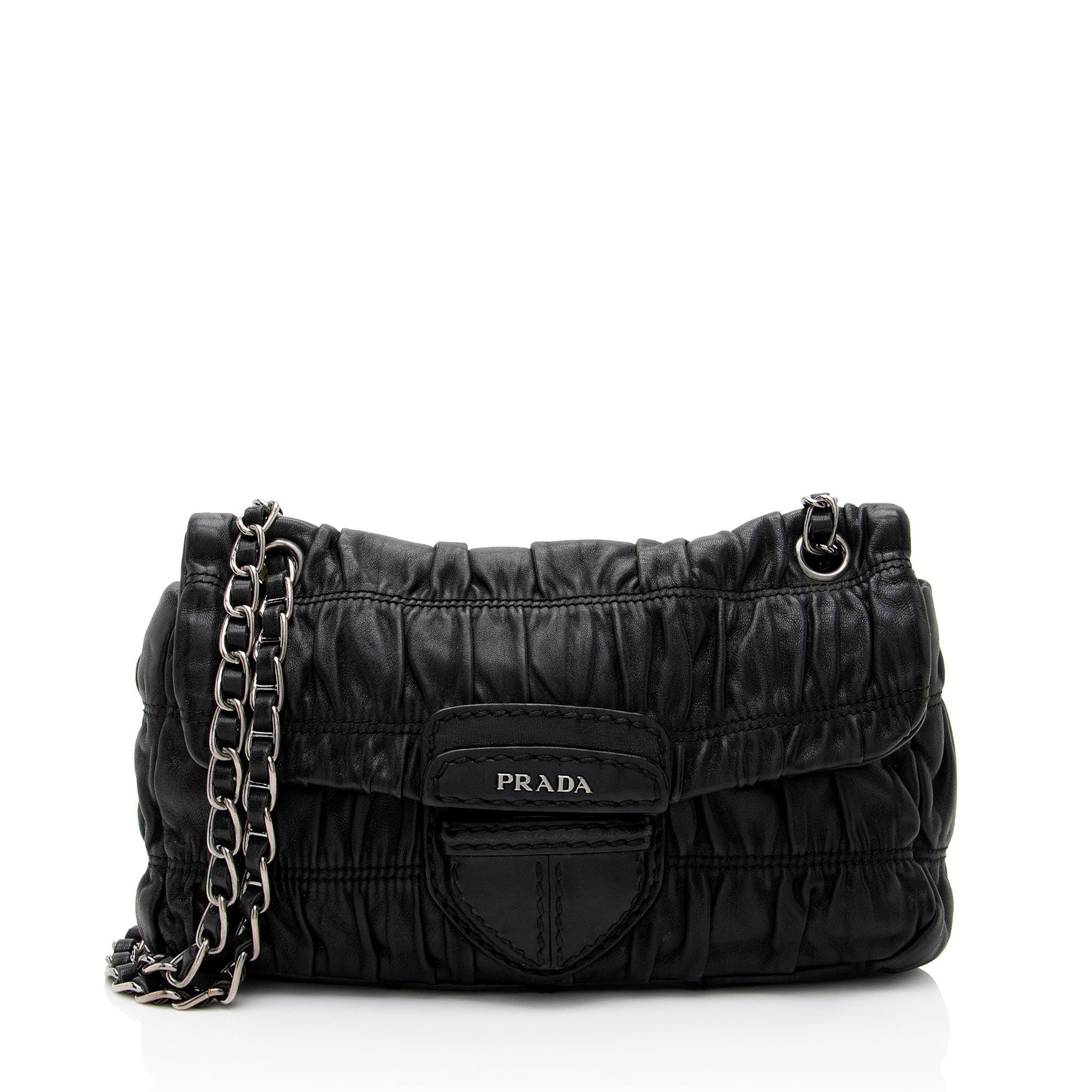 Prada Nappa Gaufre Shoulder Bag Chain