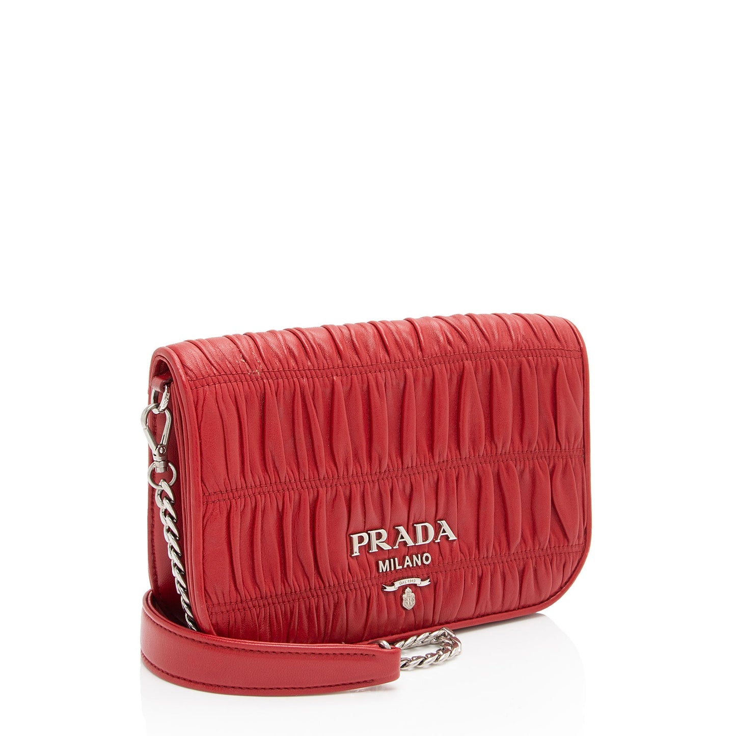 Prada Nappa Gaufre Bag Leather Chain Flap Crossbody Bag