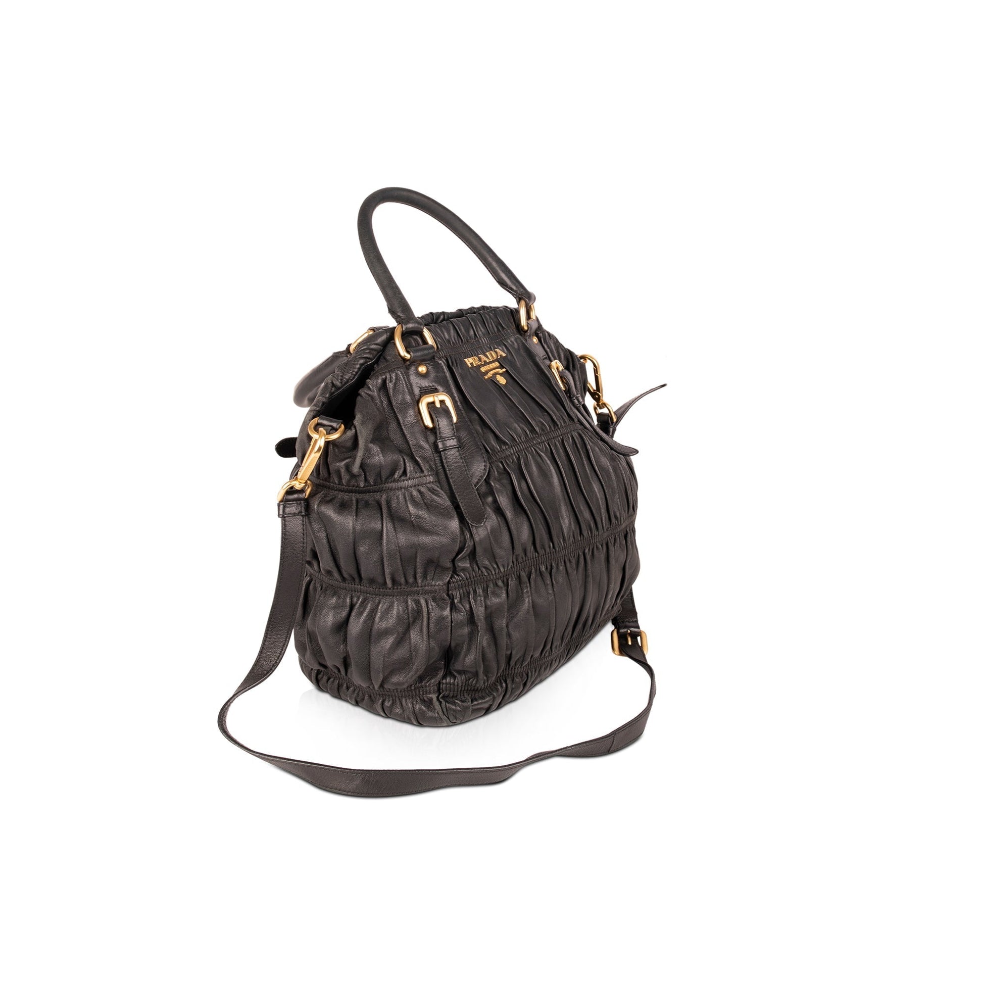 Prada Nappa Gaufre Satchel Handbag Travel Bag