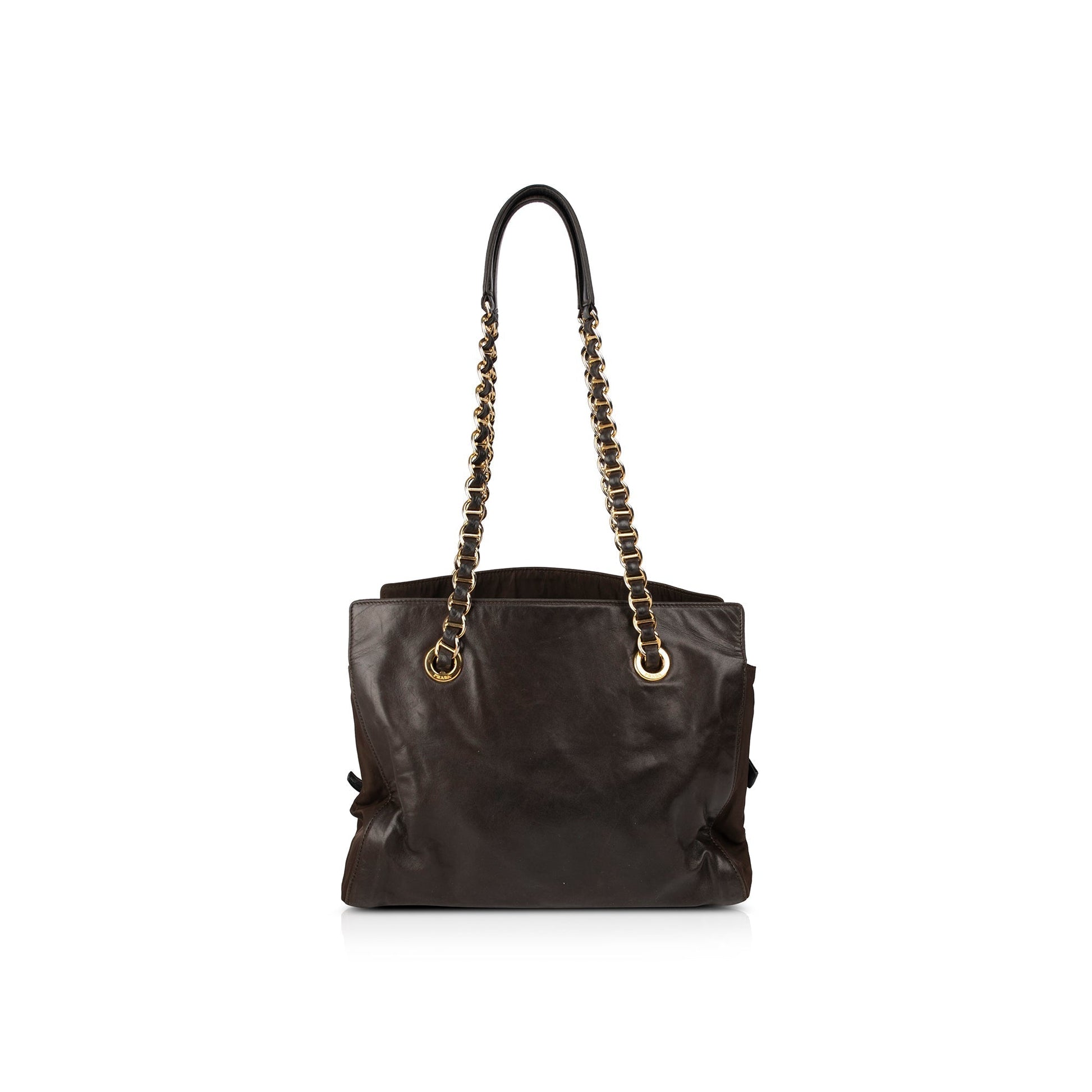 Prada Nappa & Tessuto Catena Bag Leather Nylon Travel Bag