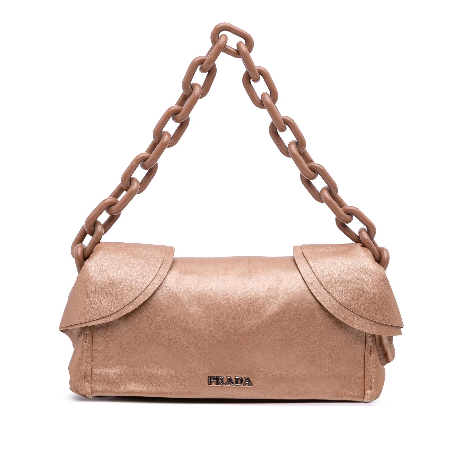 Prada Nappa Ruffle Resin Shoulder Bag Chain