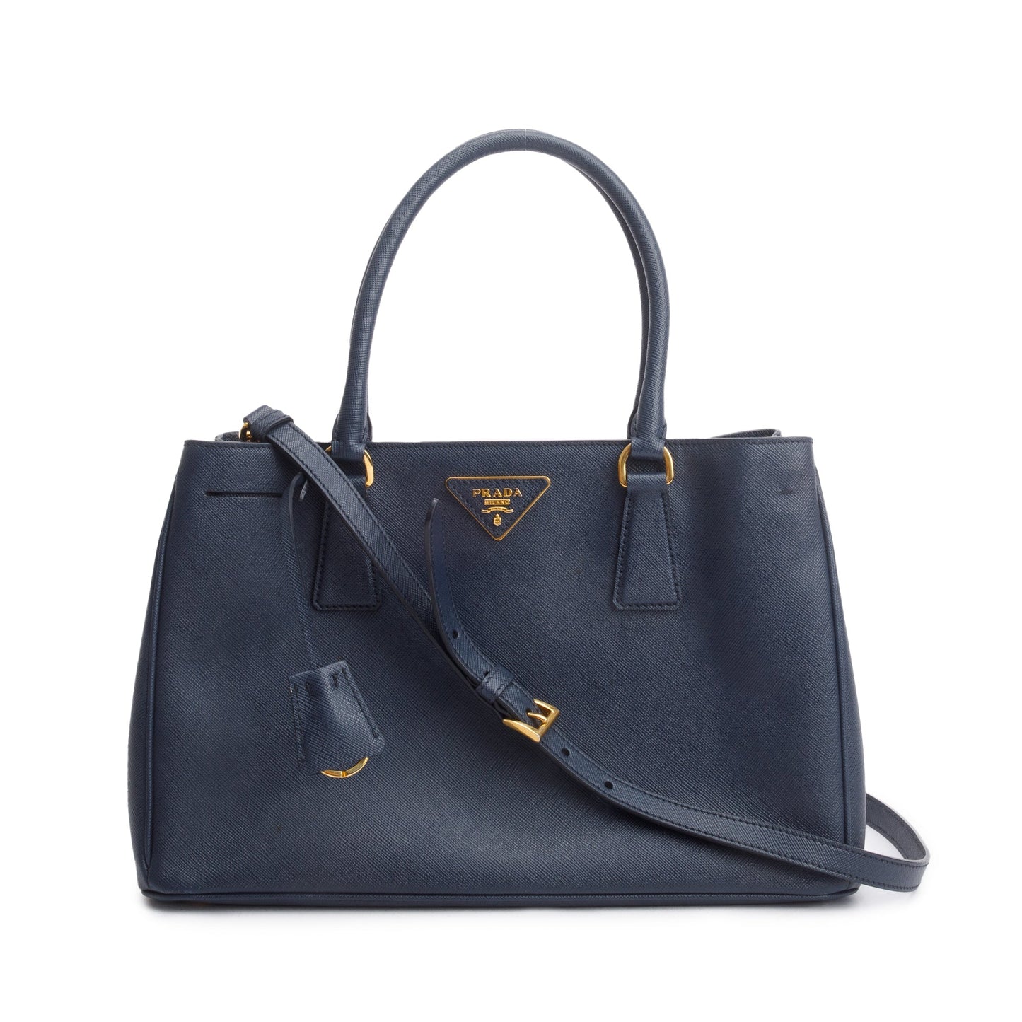 Prada Navy Saffiano Lux Galleria Tote Handbag Medium Tote Bag