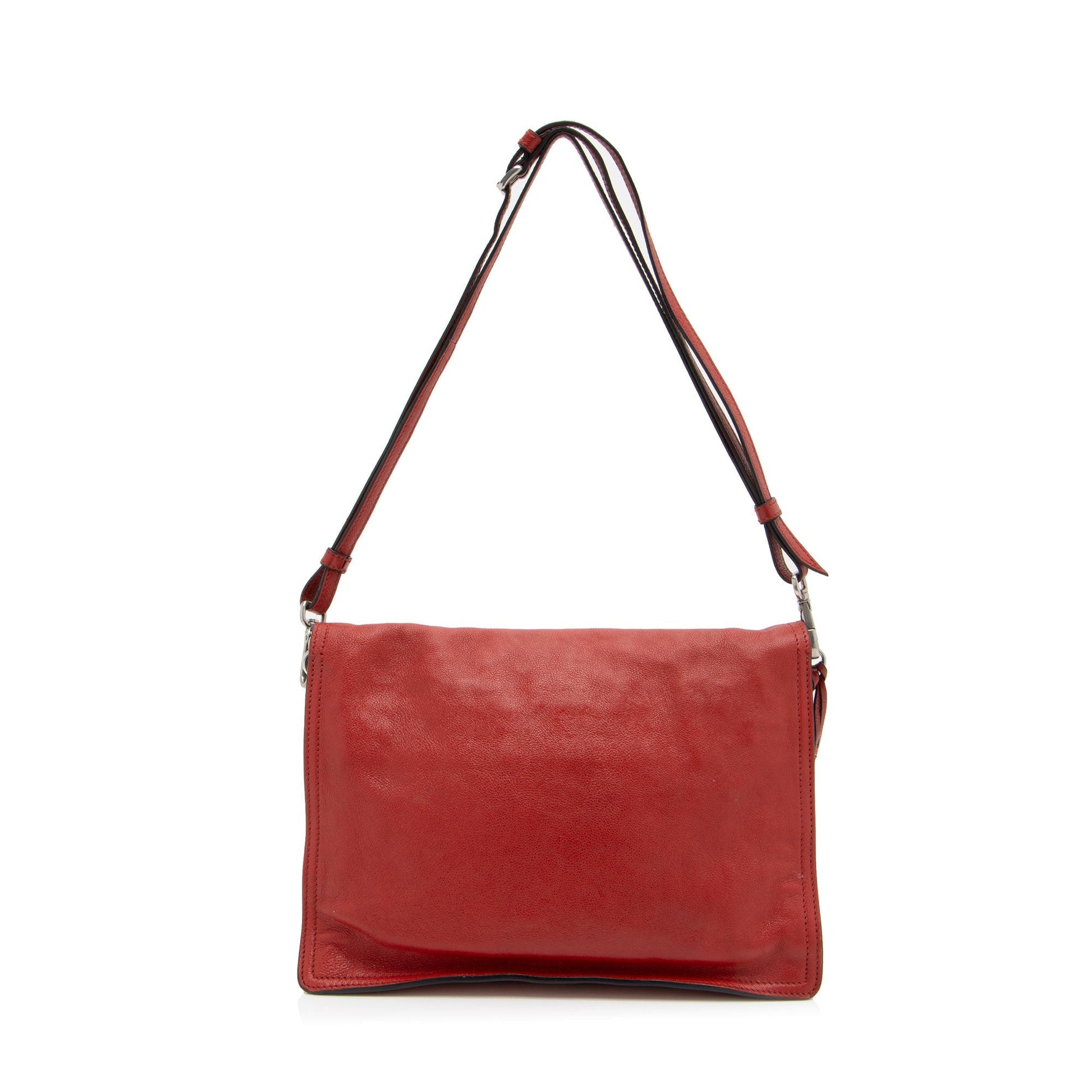 Prada Ombre Glace Calf Etiquette Messenger Flap Shoulder Bag Messenger Shf Eu3Lr9