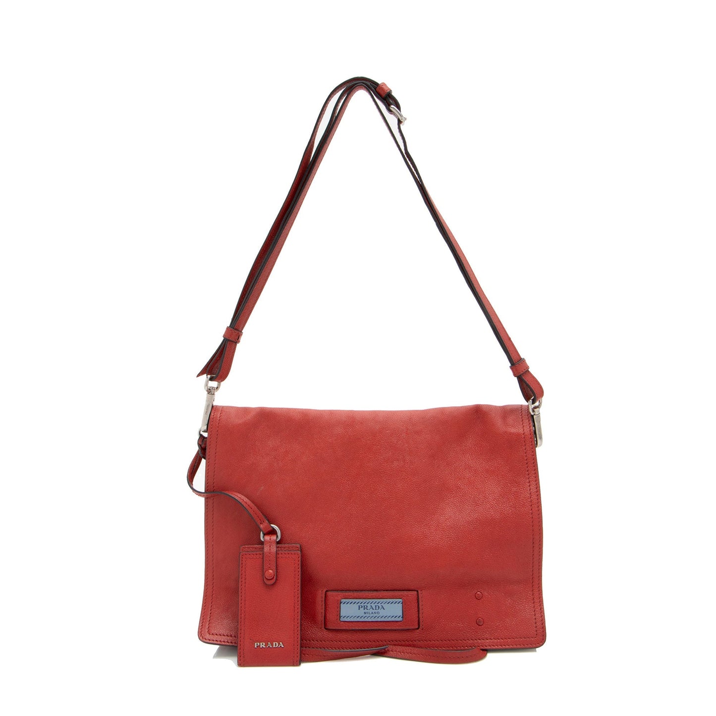 Prada Ombre Glace Calf Etiquette Messenger Flap Shoulder Bag Messenger Shf Eu3Lr9