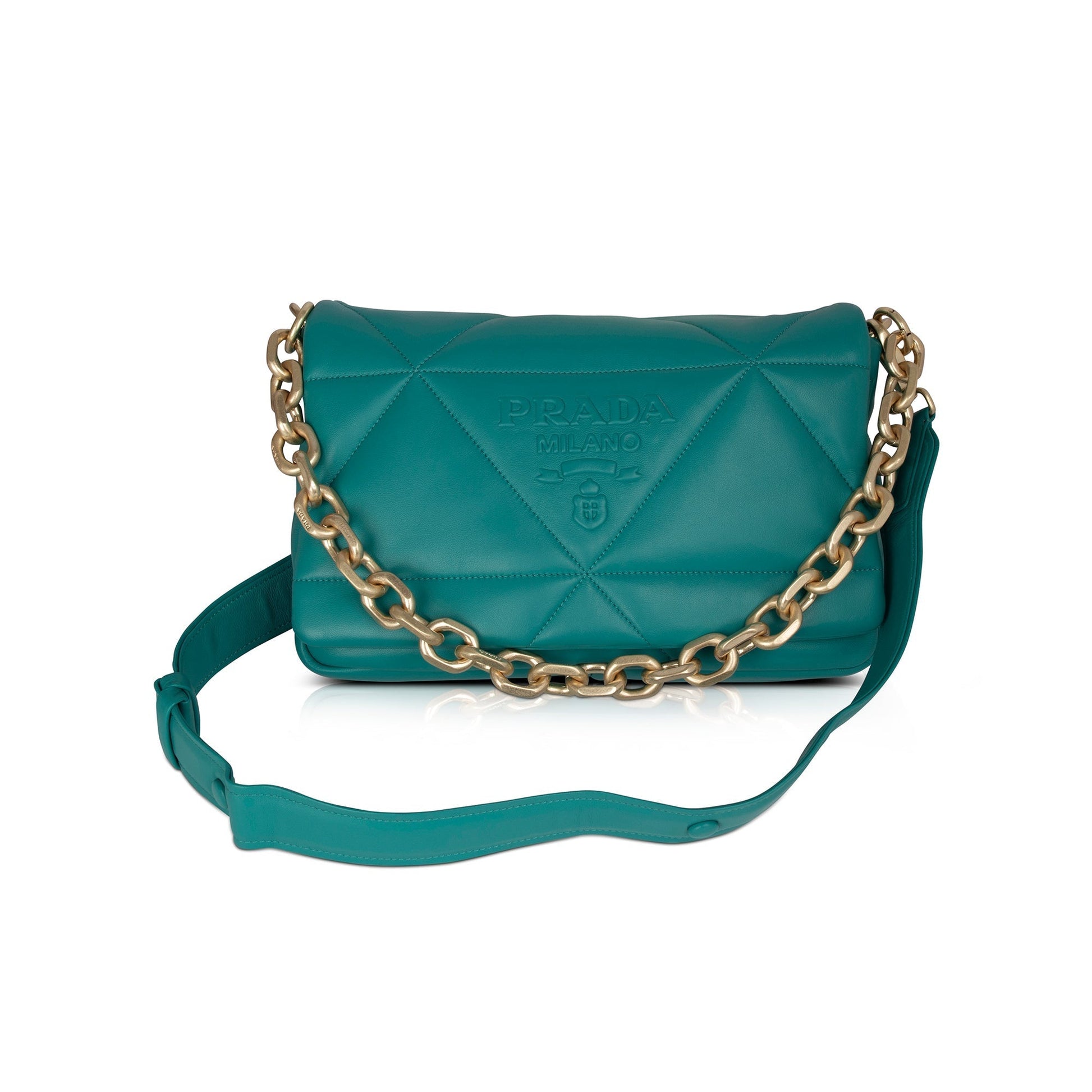 Prada Padded Nappa Shoulder Bag Leather Chain