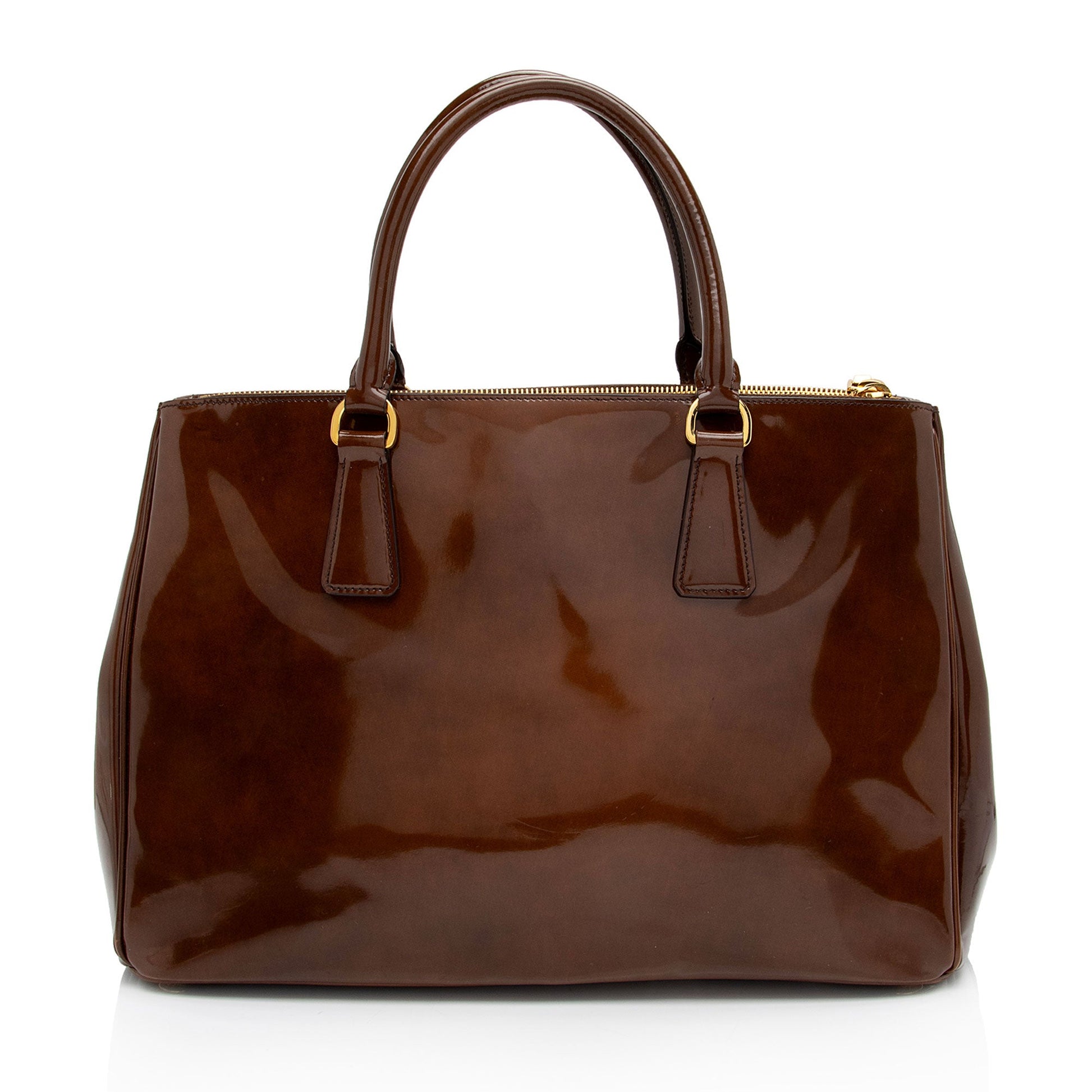 Prada Double Tote Shf Icfxtz Leather Patent Medium Tote Bag