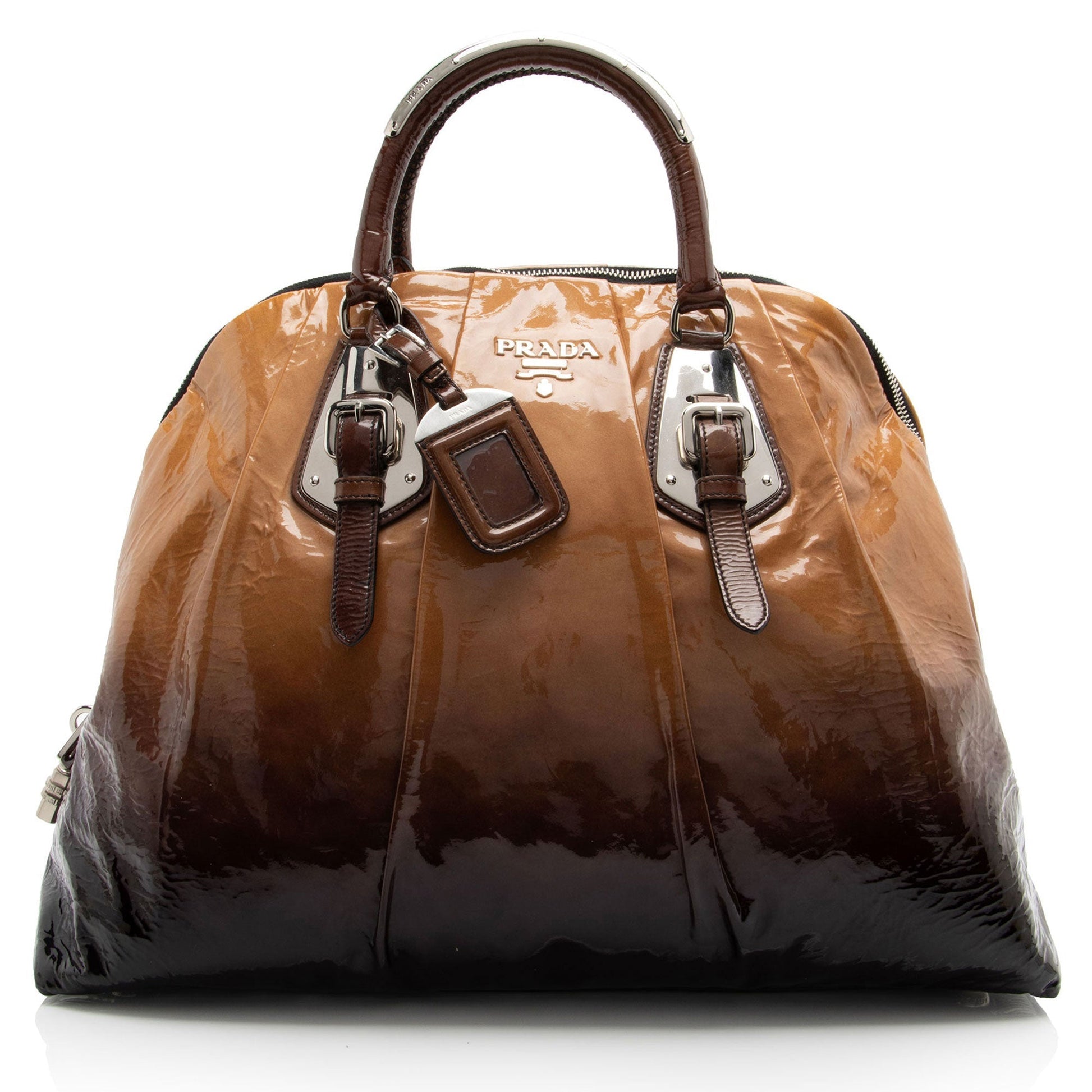 Prada Ombre Dome Satchel Shf Alsipx Leather Patent Satchel Bag