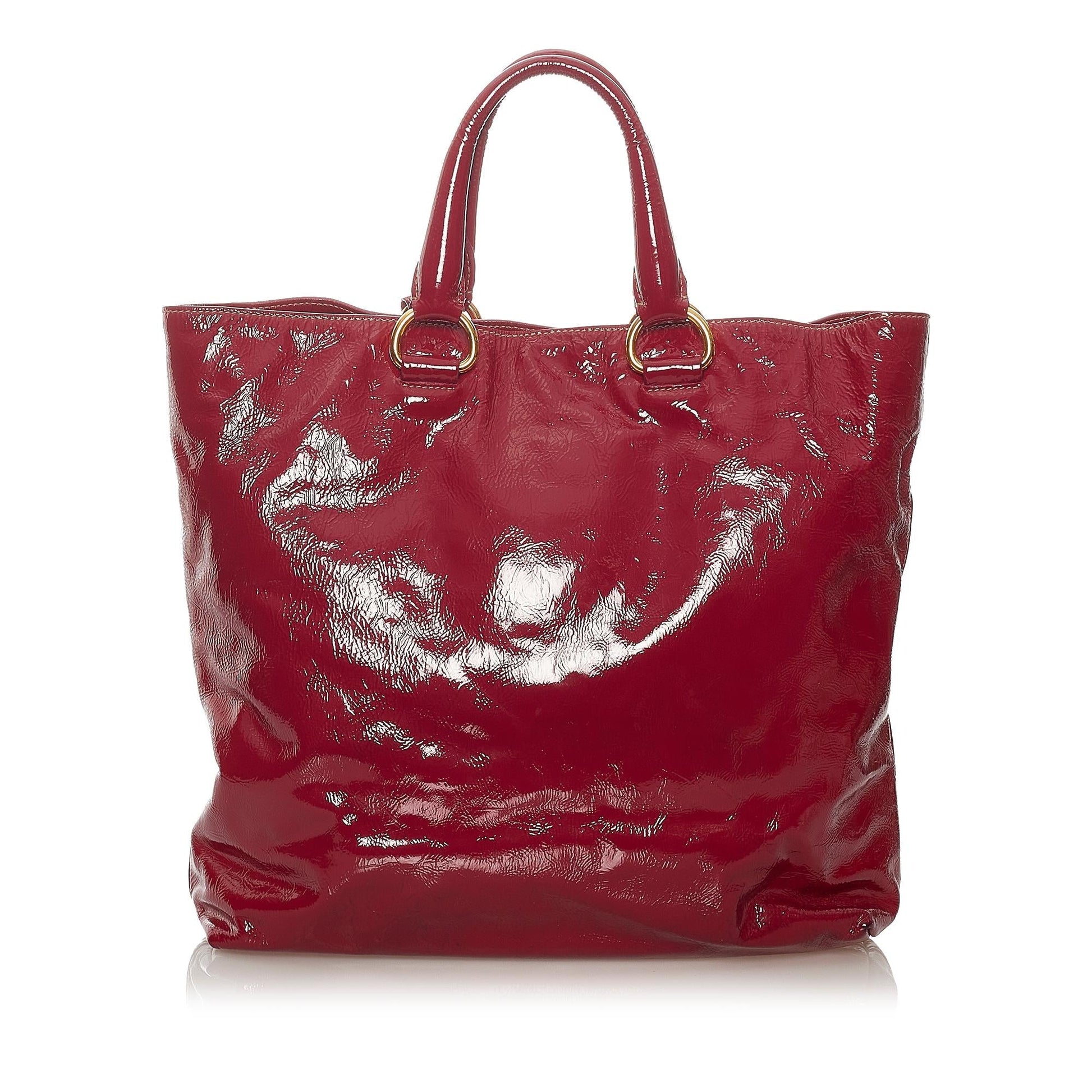 Prada Satchel Shg Leather Patent Satchel Bag