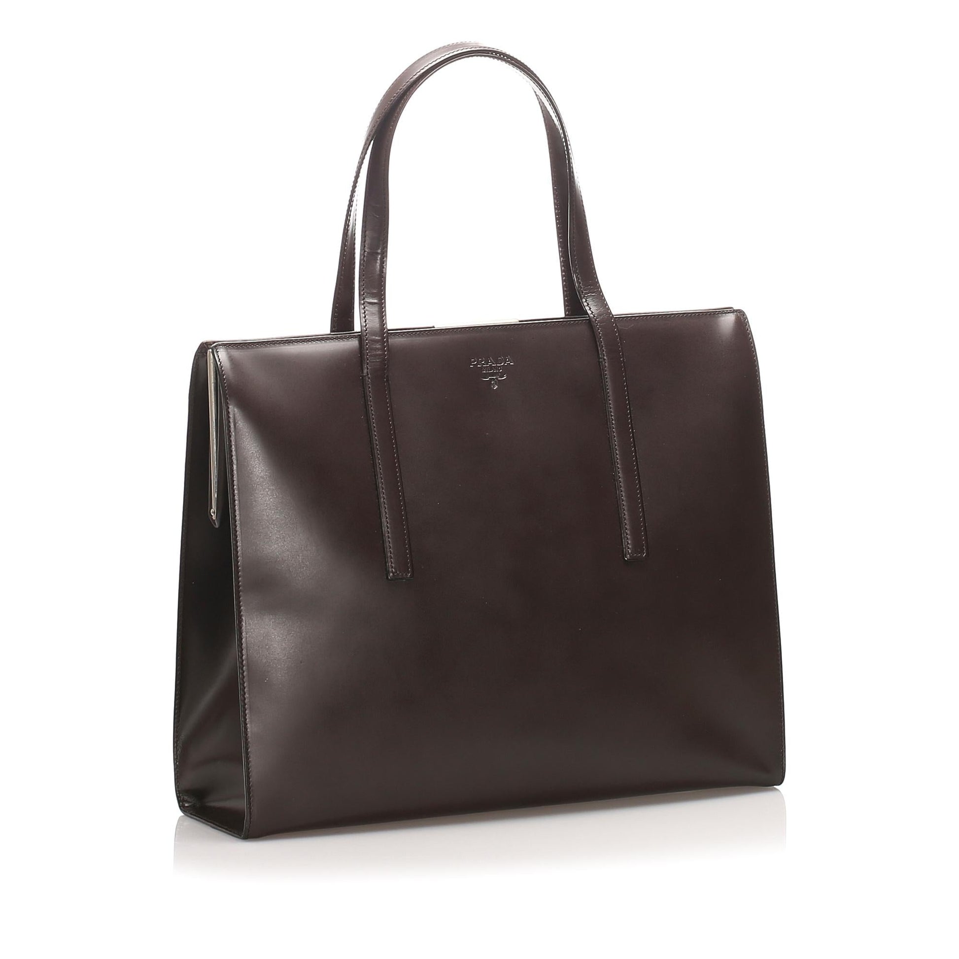 Prada Tote Shg Leather Tote Bag