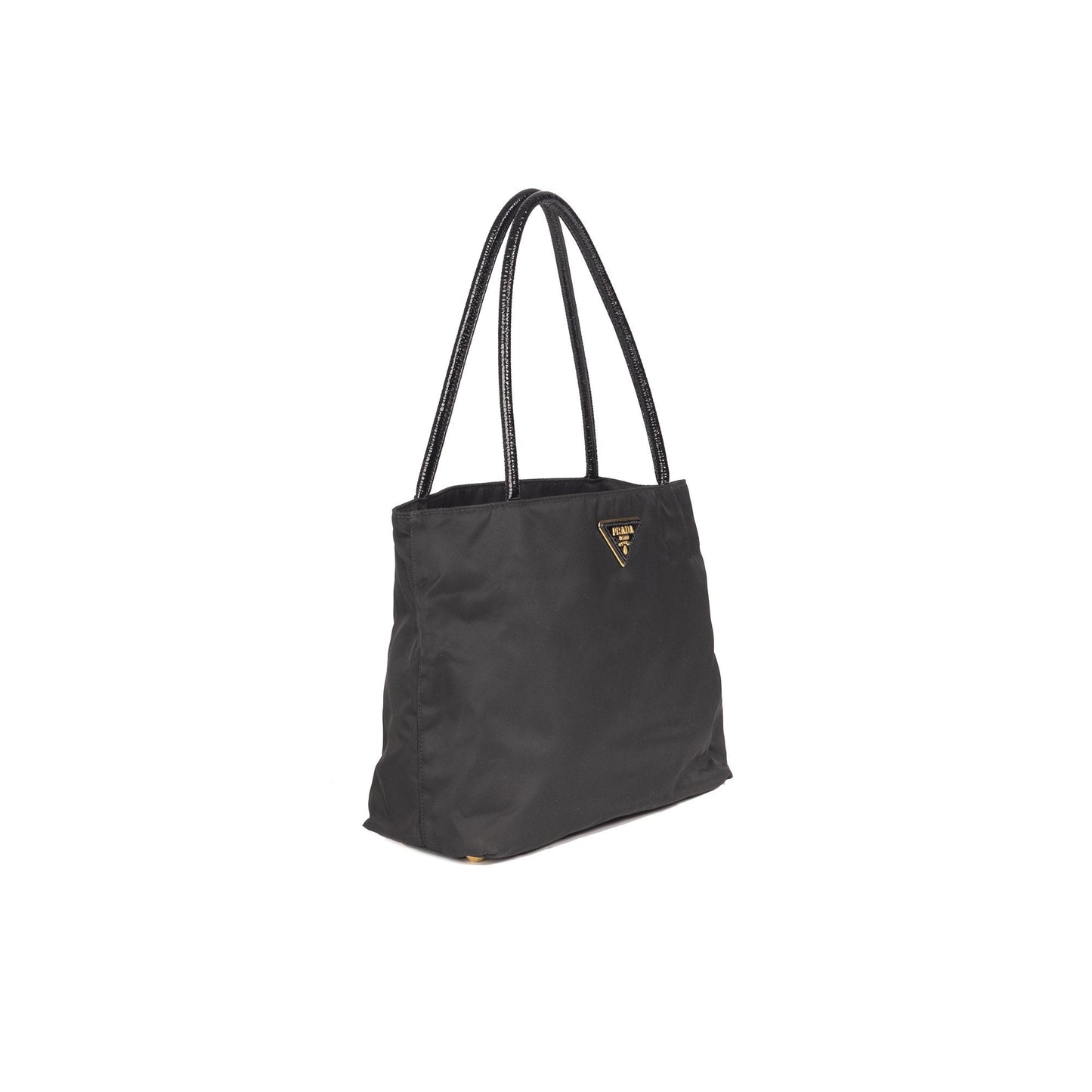 Prada Patent Trimmed Tessuto Tote Handbag Leather Nylon Tote Bag