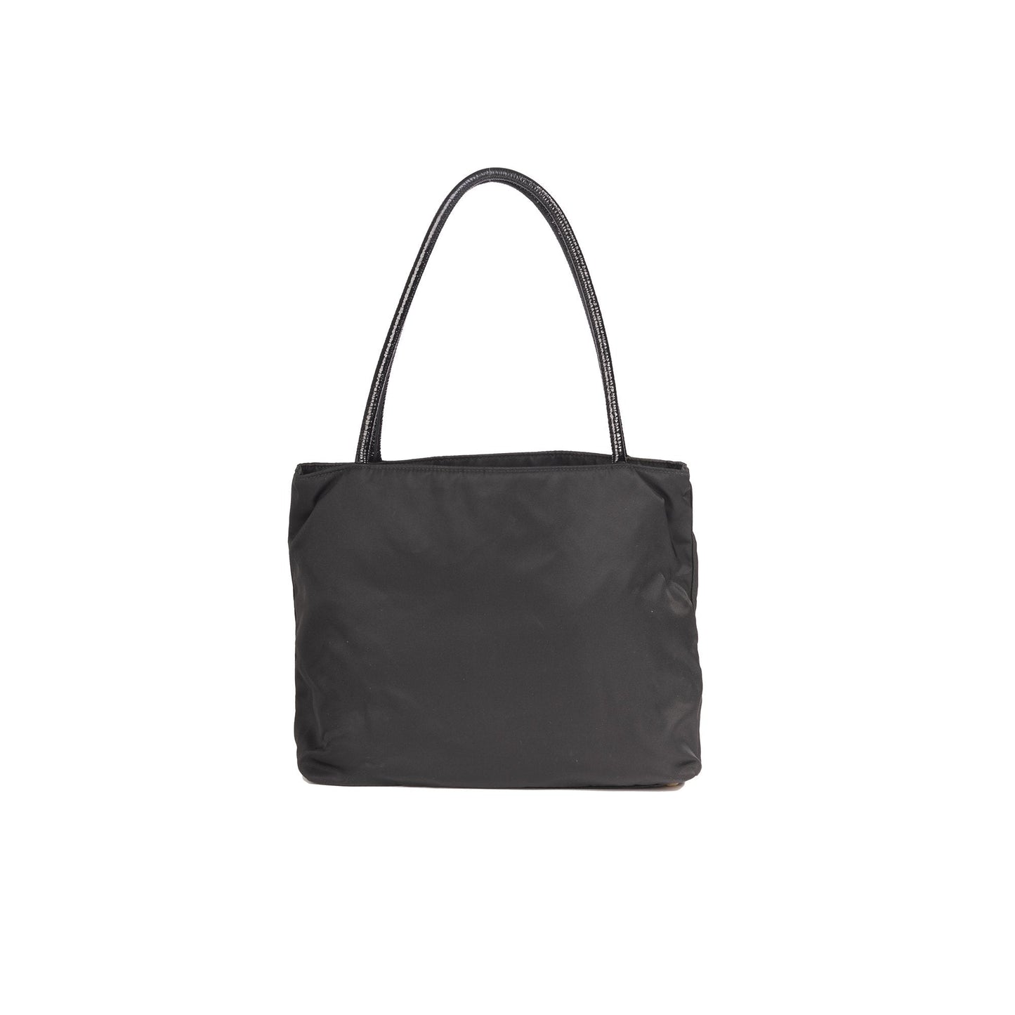 Prada Patent Trimmed Tessuto Tote Handbag Leather Nylon Tote Bag