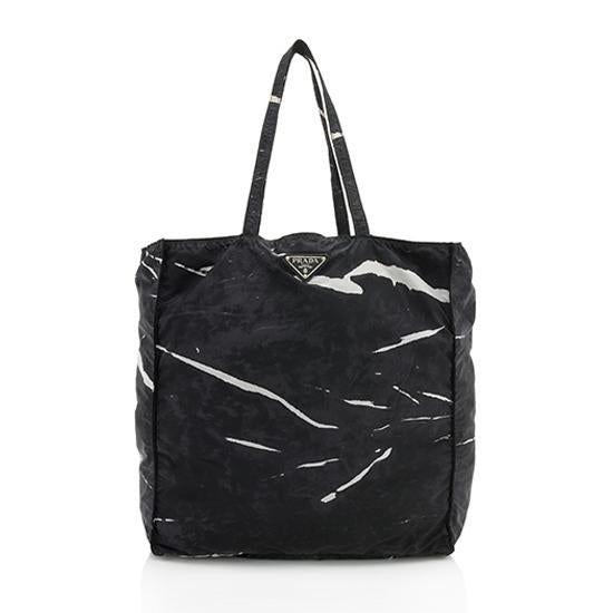 Prada Printed Tote Nylon Tote Bag