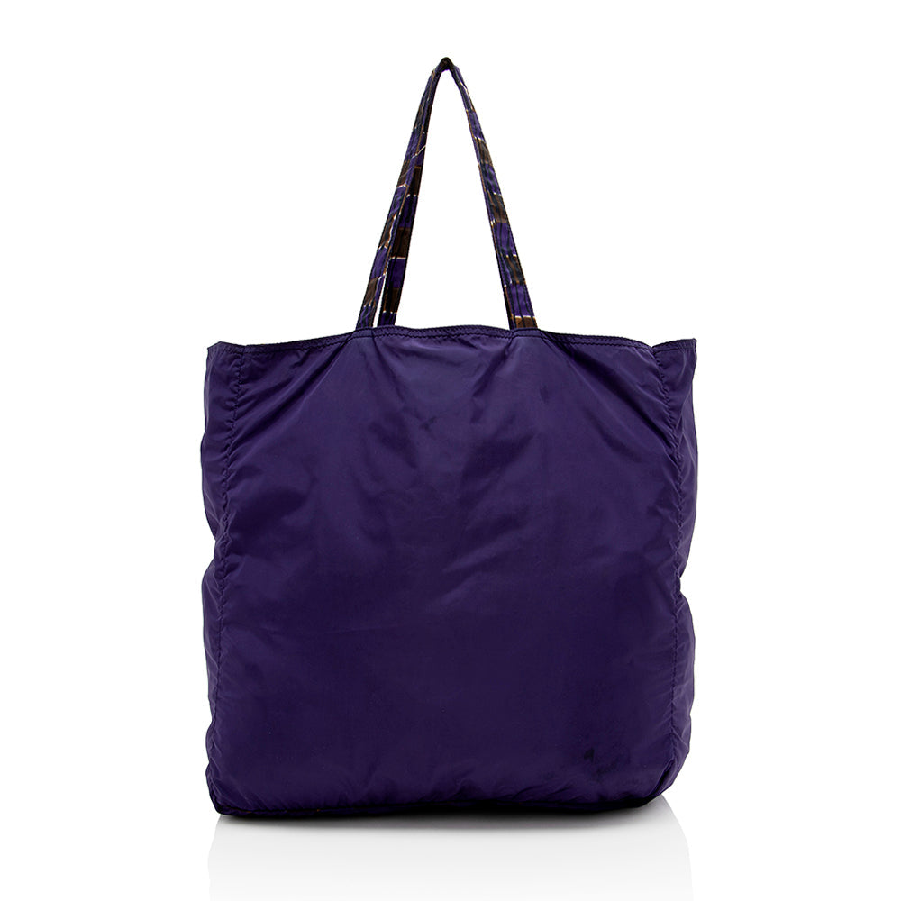 Prada Patterned Reversible Tessuto Tote Shf Tote Bag