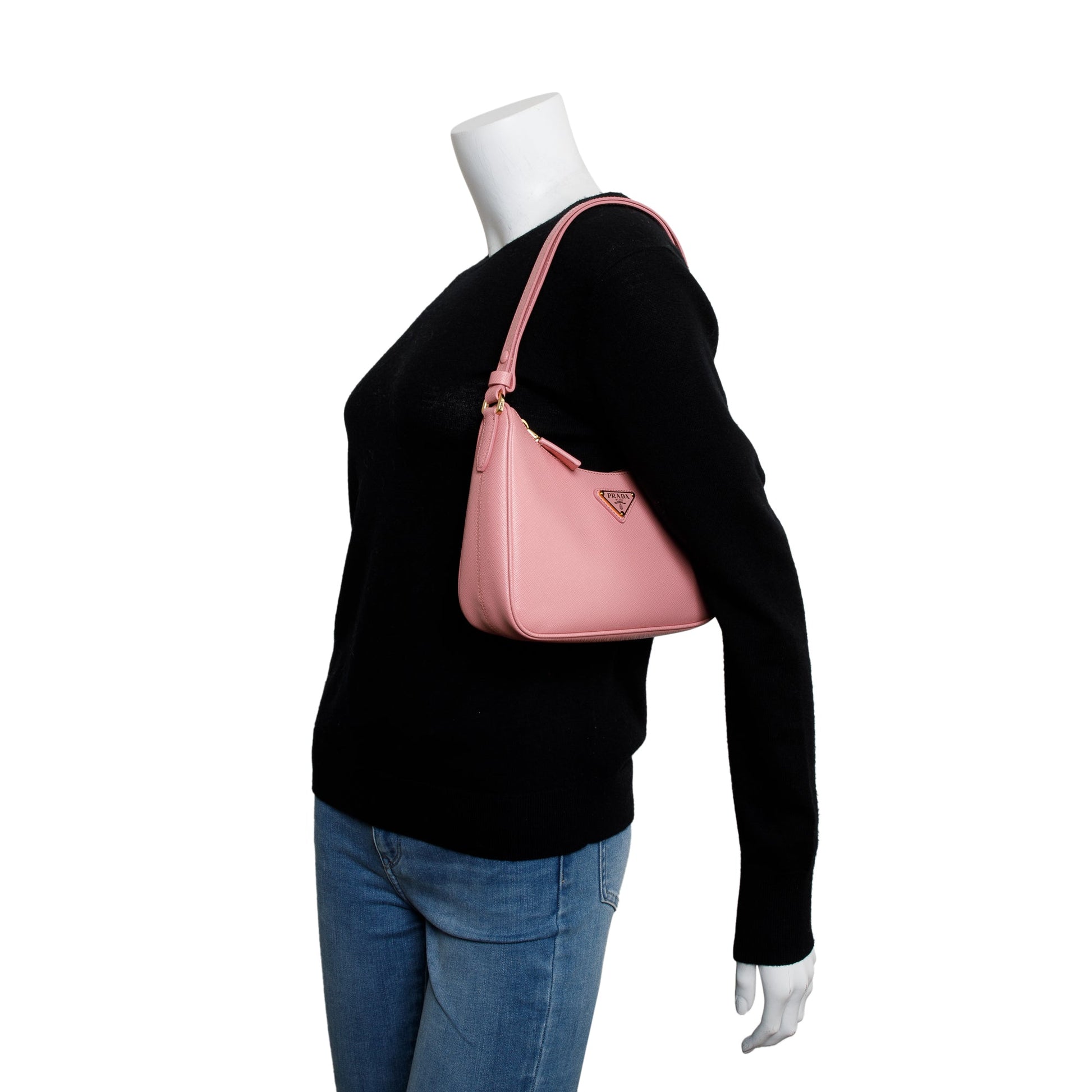 Prada Re Edition Saffiano Bag Leather Pink Travel Bag