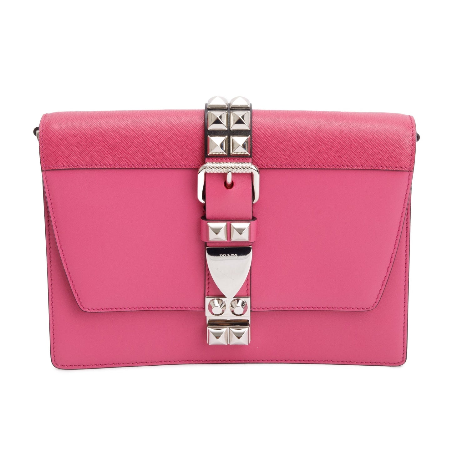Prada Saffiano City Calf Elektra Bag Leather Pink Travel Bag