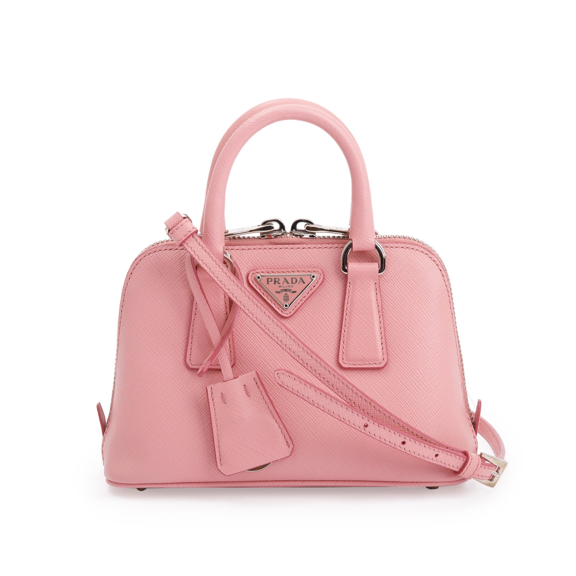 Prada Saffiano Lux Promenade Tote Handbag Pink Mini Tote Bag